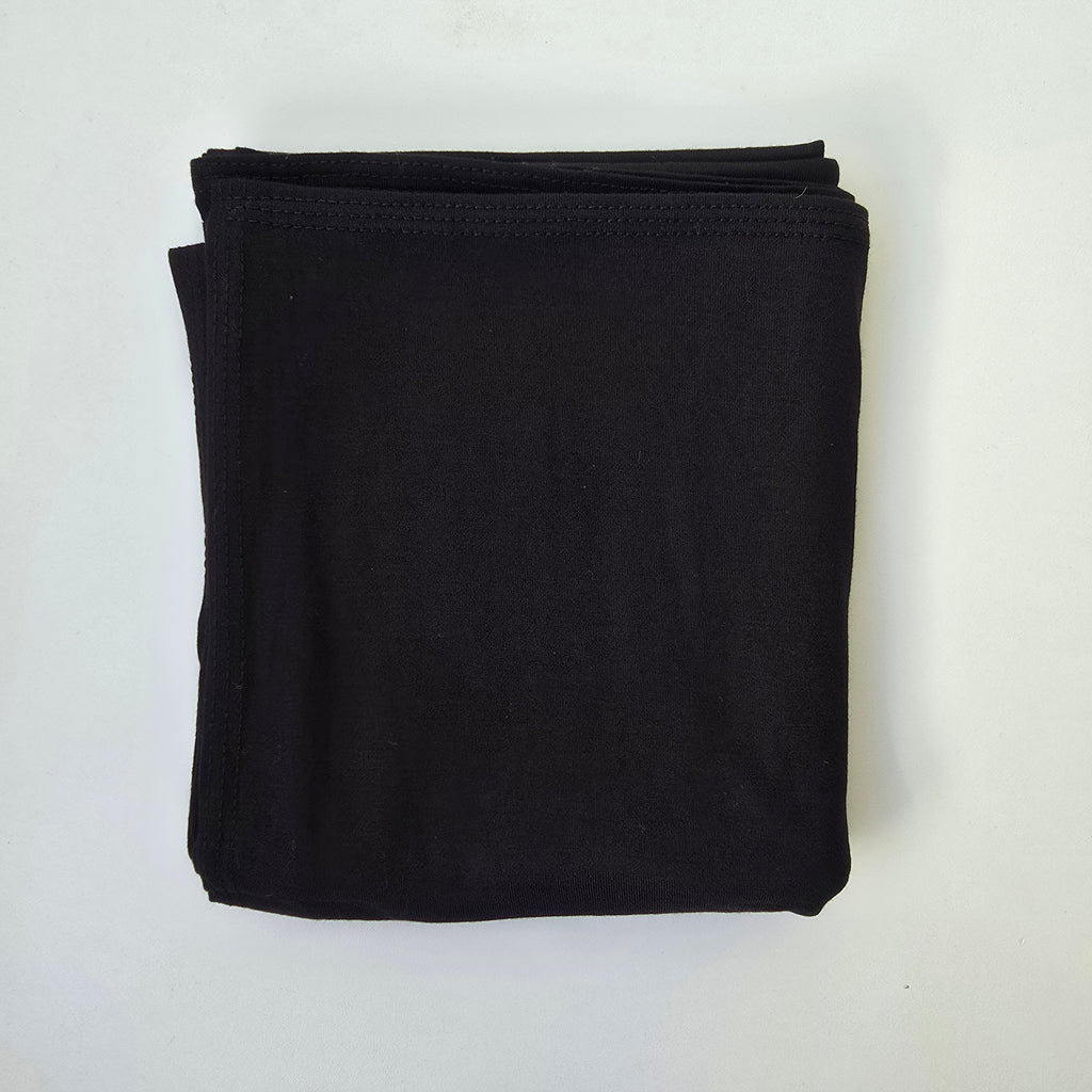 1pc Women's Premium Jersey Hijab Black, Solid Color Knitted Scarf, Jersey Hijab, Muslim Prayer Headwrap, Suitable For All Seasons