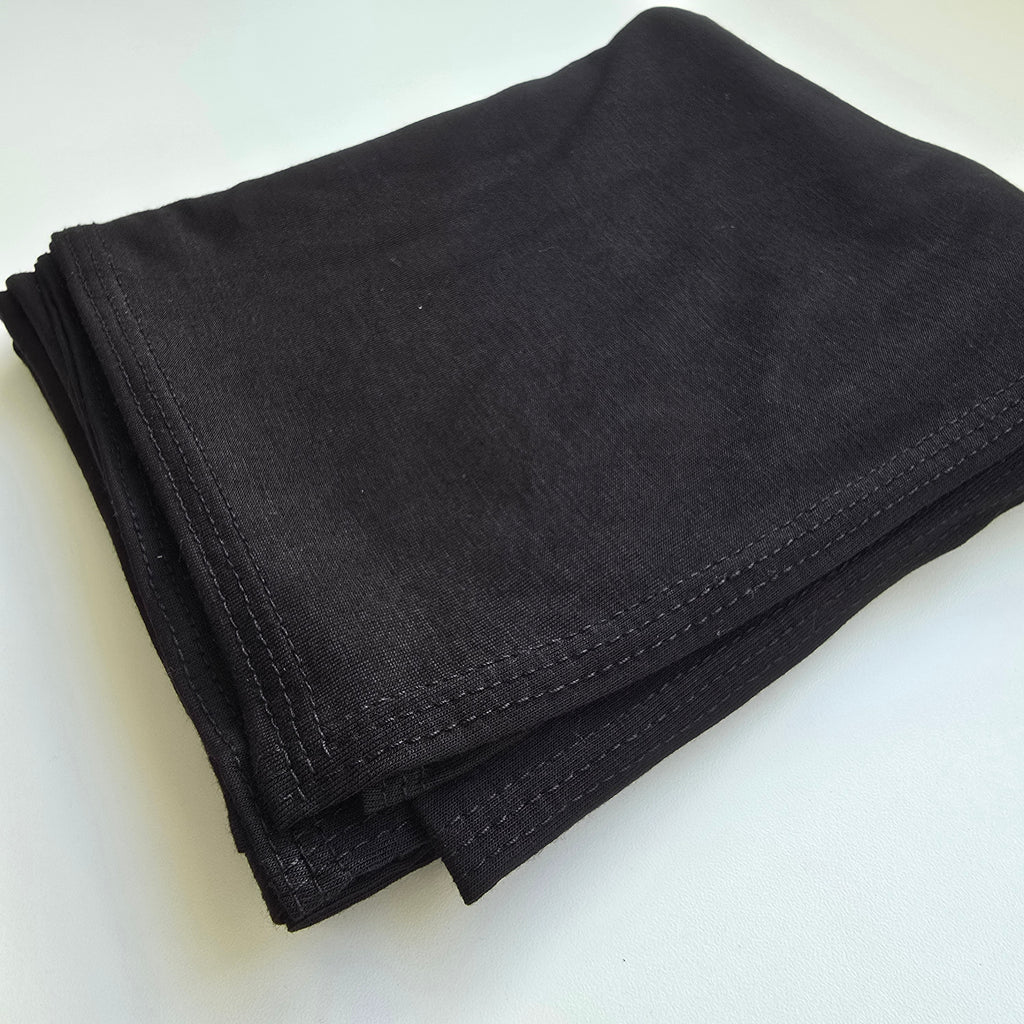 1pc Women's Premium Jersey Hijab Black, Solid Color Knitted Scarf, Jersey Hijab, Muslim Prayer Headwrap, Suitable For All Seasons