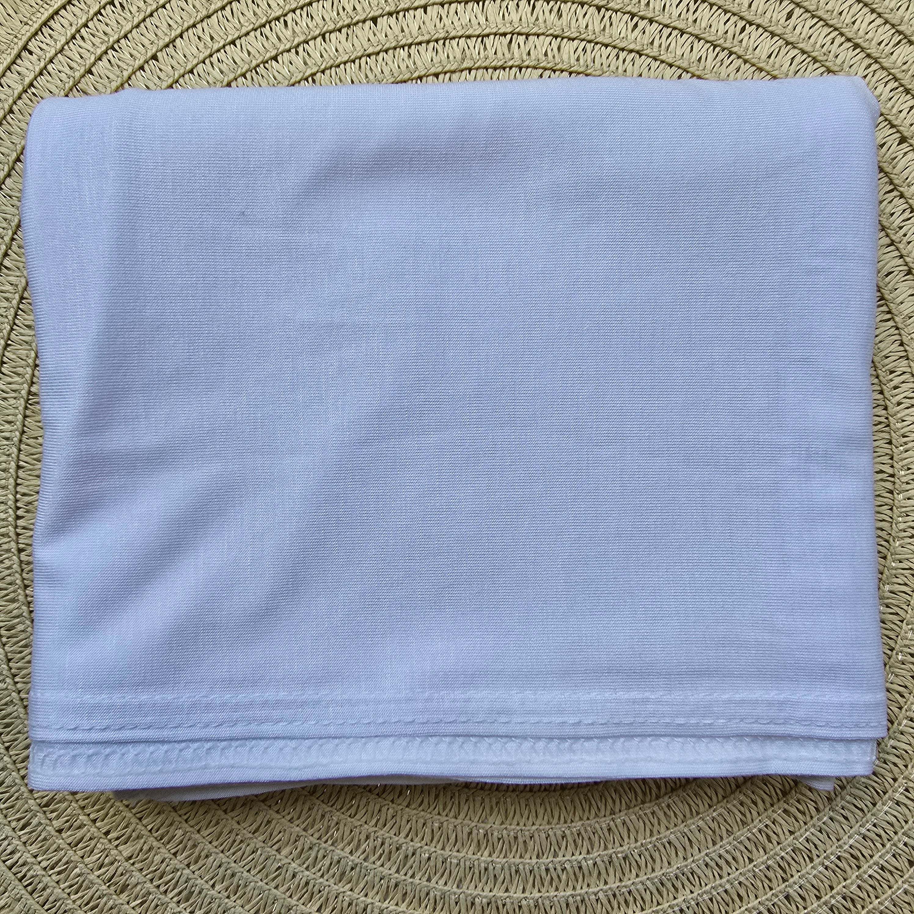 1pc Women's Premium Jersey Hijab White, Solid Color Knitted Scarf, Jersey Hijab, Muslim Prayer Headwrap, Suitable For All Seasons