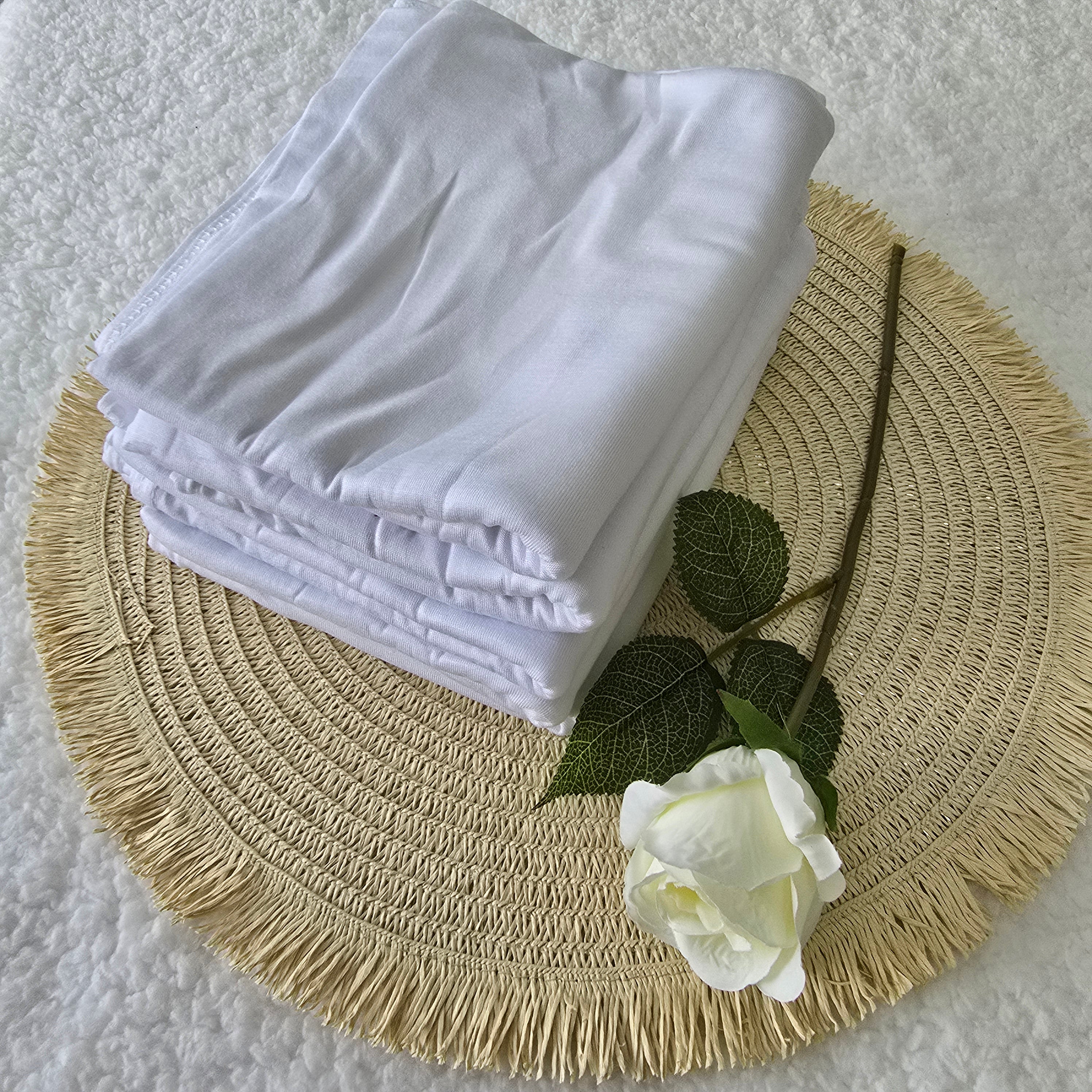 1pc Women's Premium Jersey Hijab White, Solid Color Knitted Scarf, Jersey Hijab, Muslim Prayer Headwrap, Suitable For All Seasons