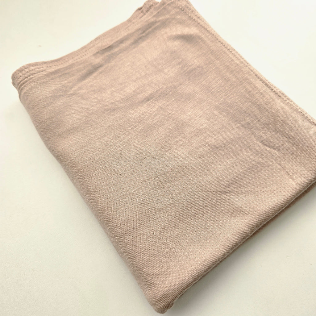 1pc Women's Premium Jersey Hijab Stone Nude, Solid Color Knitted Scarf, Jersey Hijab, Muslim Prayer Headwrap, Suitable For All Seasons