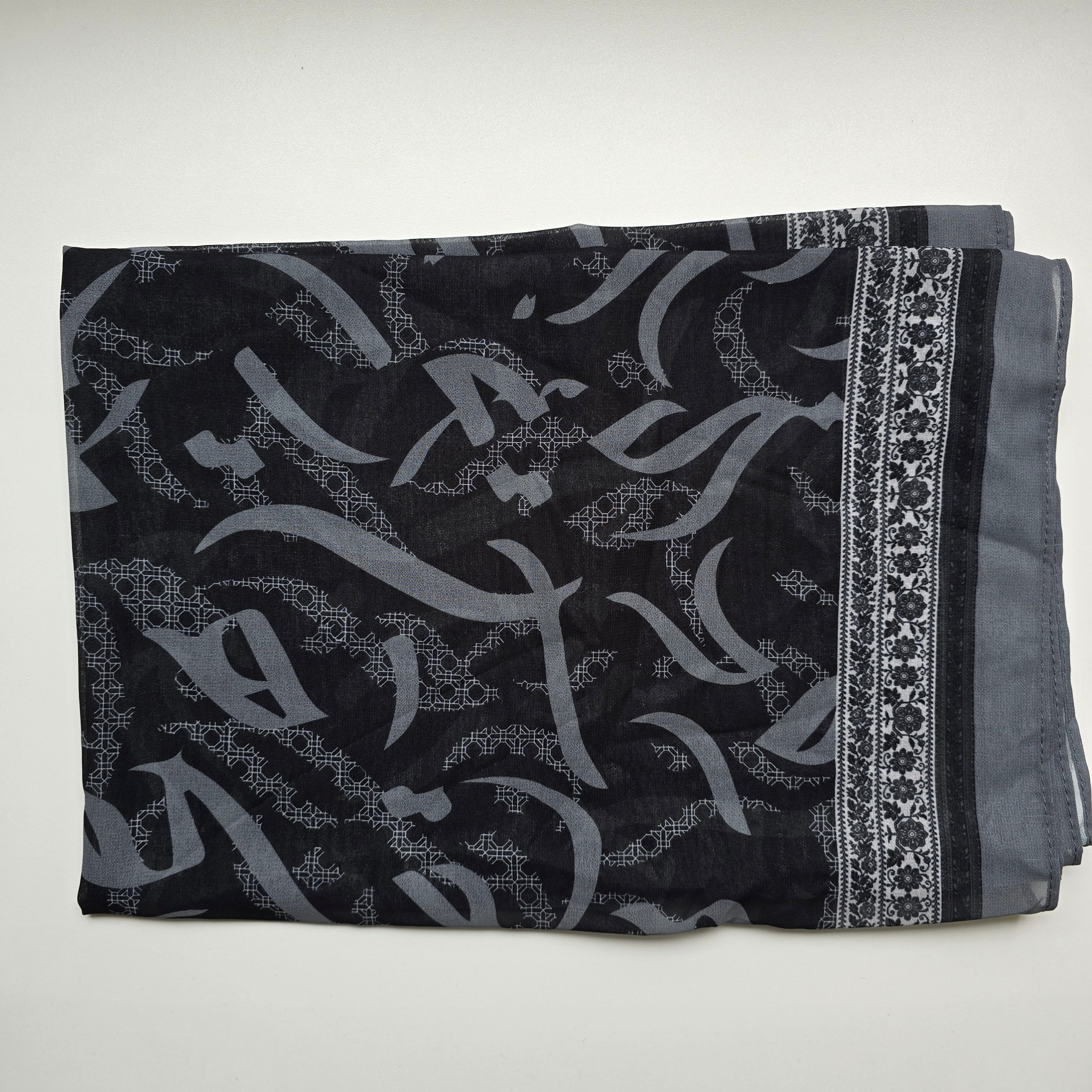 1pc Women's Printed Chiffon Hijab , Lightweight Soft Scarf, Elegant Muslim Headwrap, Breathable Modest Wear for All Seasons