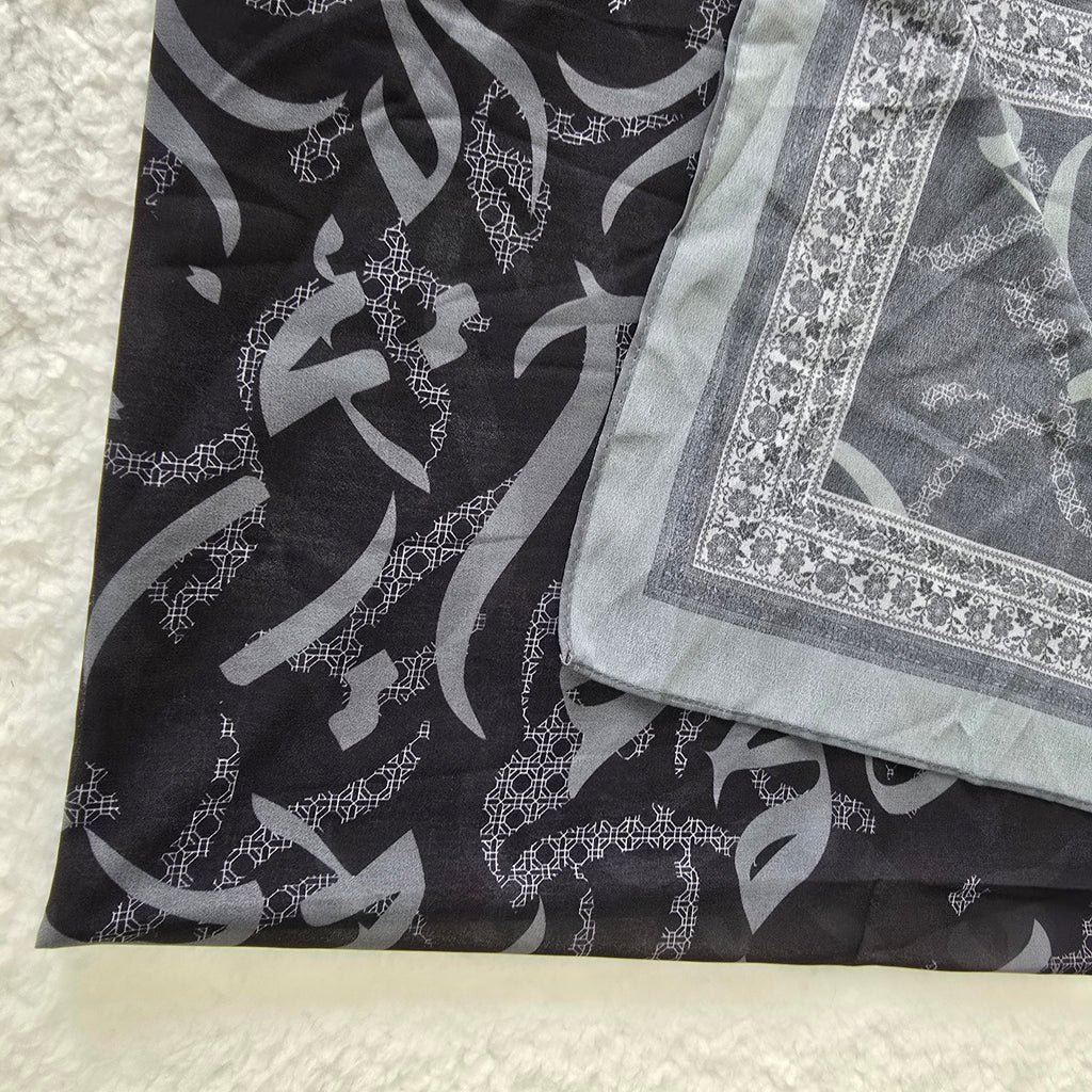 1pc Women's Printed Chiffon Hijab , Lightweight Soft Scarf, Elegant Muslim Headwrap, Breathable Modest Wear for All Seasons