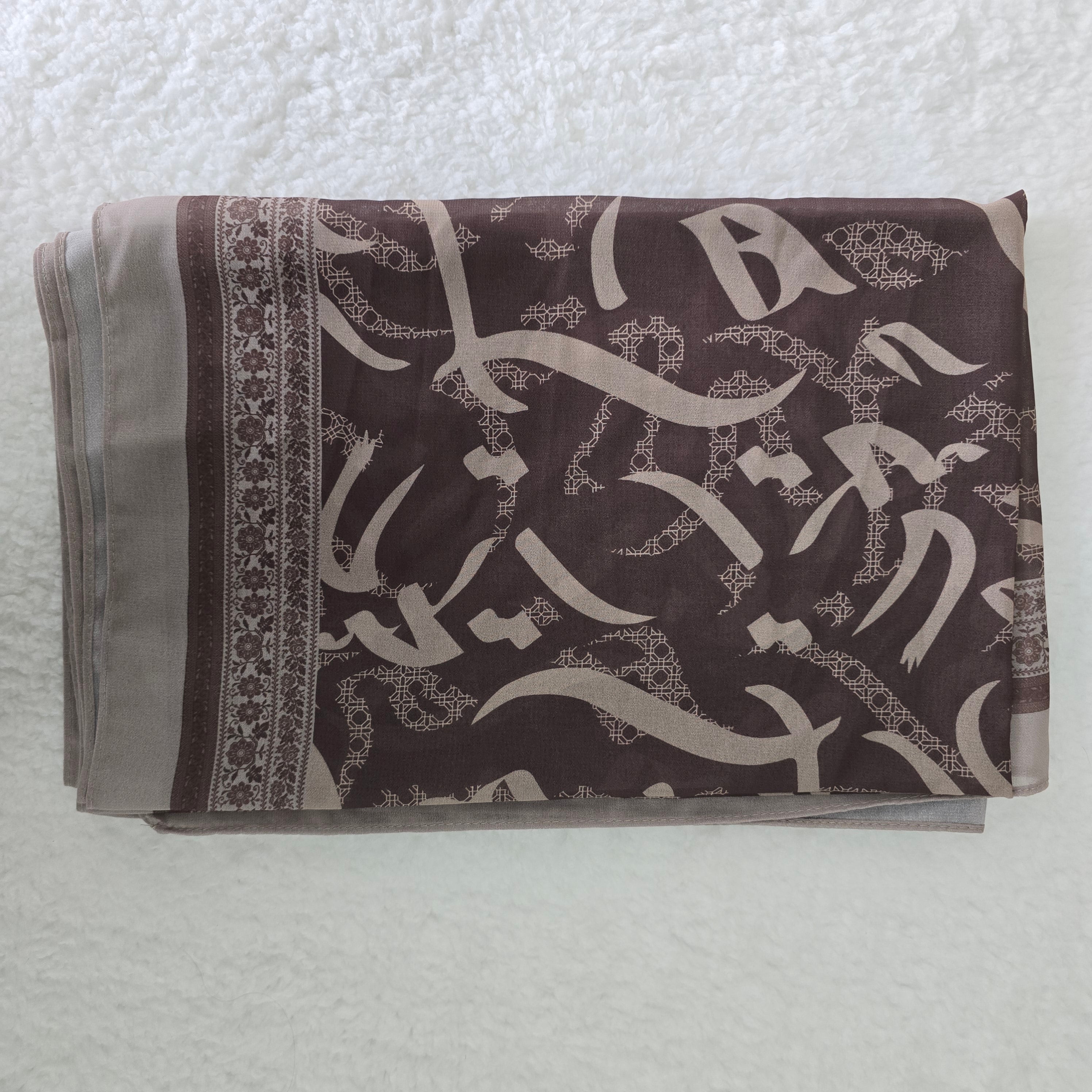 1pc Women's Printed Chiffon Hijab , Lightweight Soft Scarf, Elegant Muslim Headwrap, Breathable Modest Wear for All Seasons