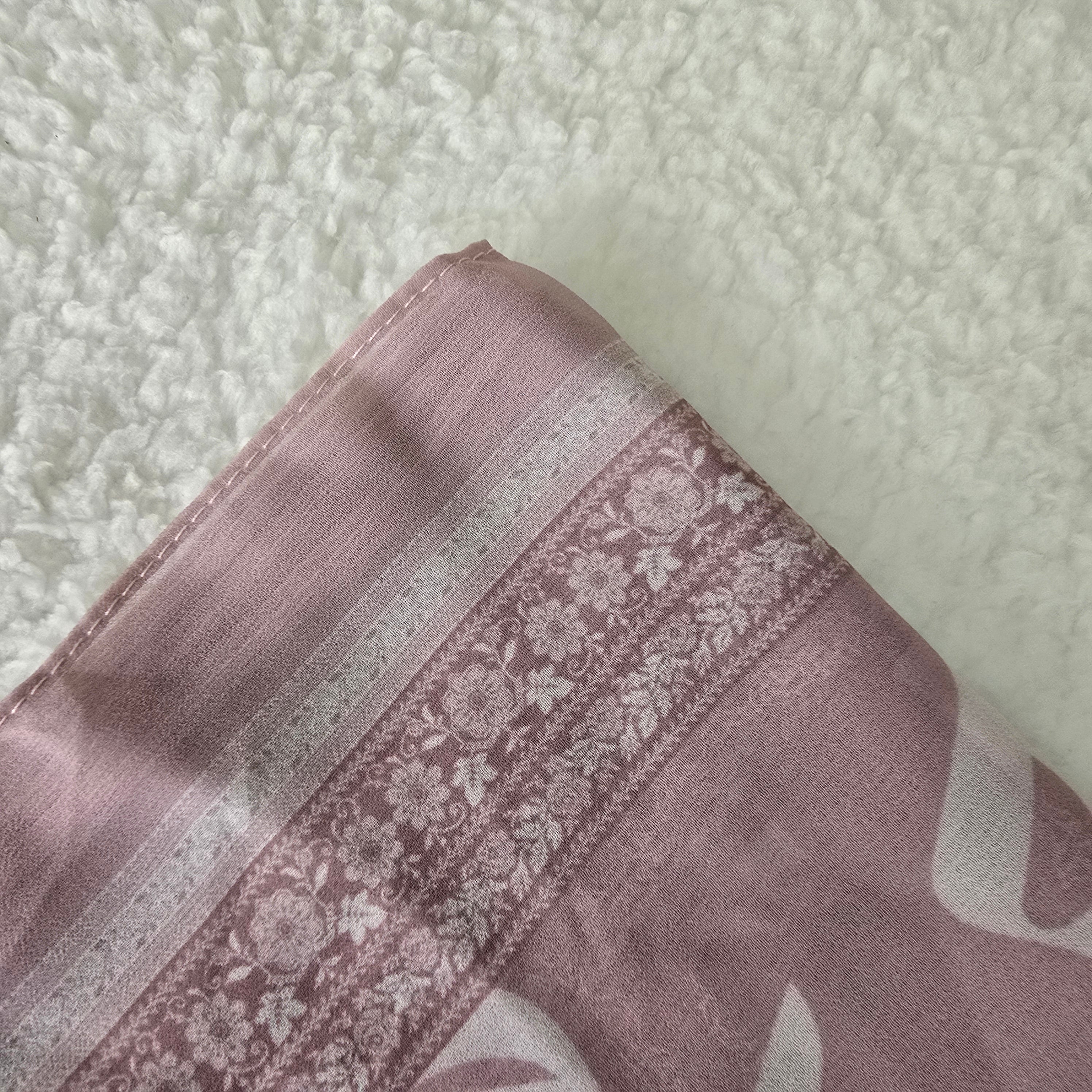 1pc Women's Printed Chiffon Hijab , Lightweight Soft Scarf, Elegant Muslim Headwrap, Breathable Modest Wear for All Seasons