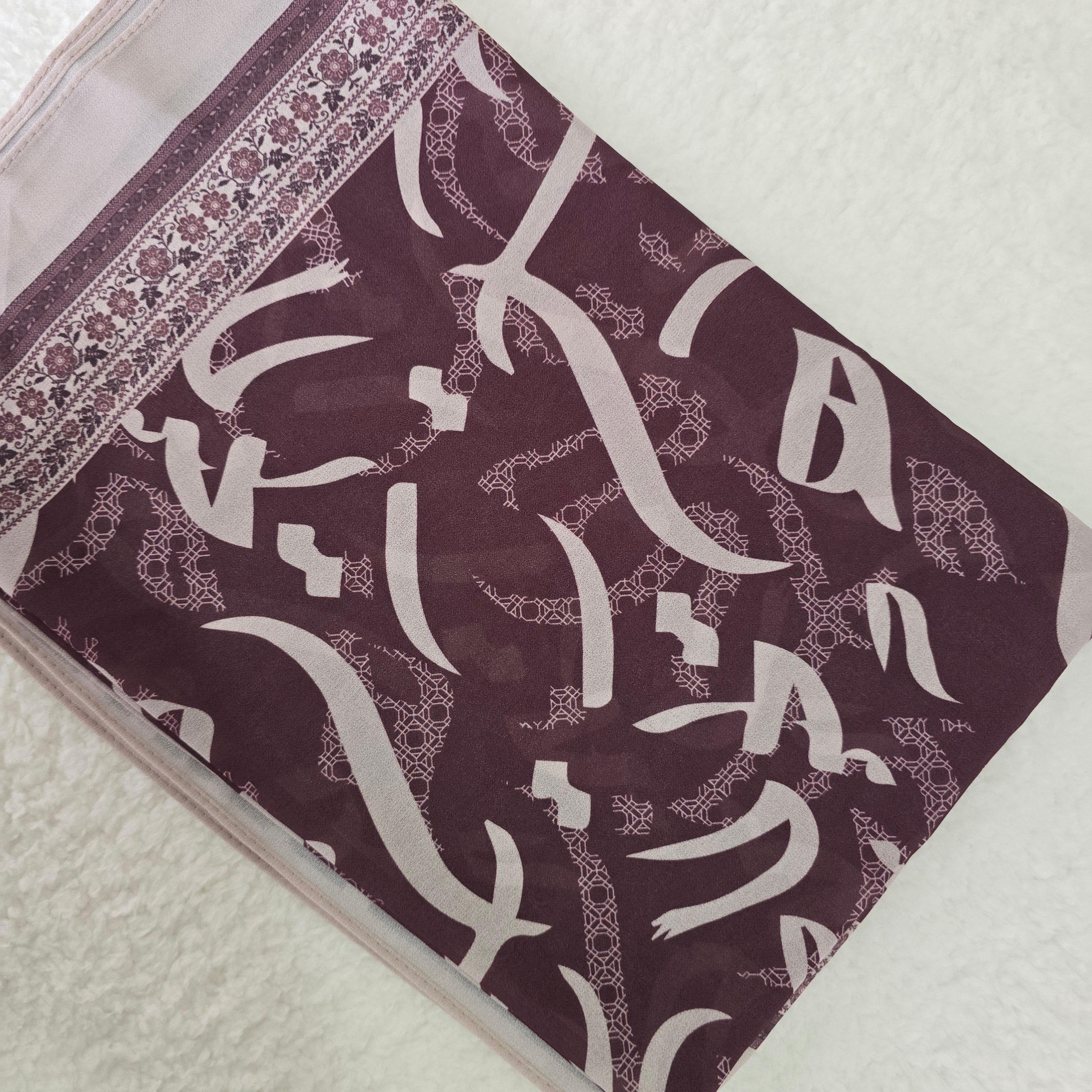 1pc Women's Printed Chiffon Hijab , Lightweight Soft Scarf, Elegant Muslim Headwrap, Breathable Modest Wear for All Seasons