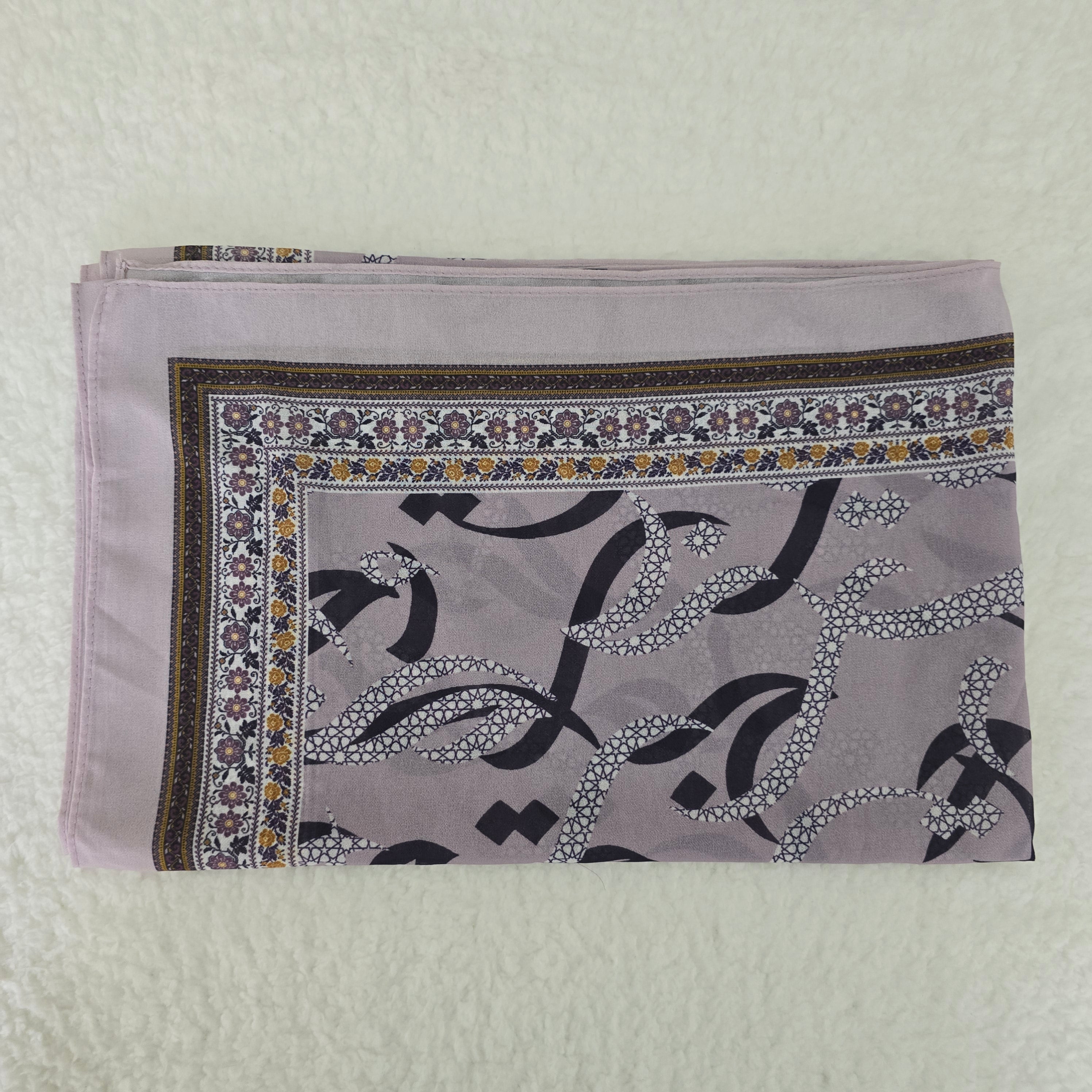 1pc Women's Printed Chiffon Hijab , Lightweight Soft Scarf, Elegant Muslim Headwrap, Breathable Modest Wear for All Seasons