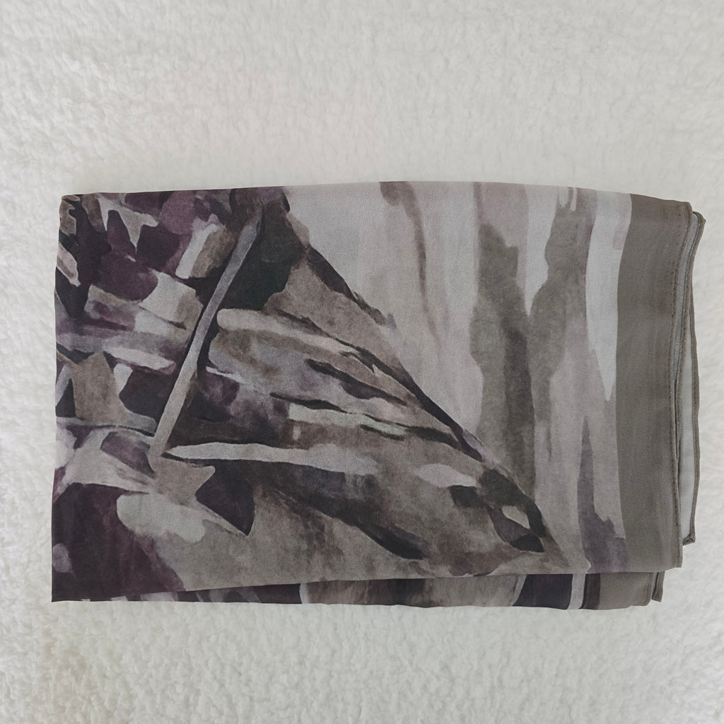 1pc Women's Printed Chiffon Hijab , Lightweight Soft Scarf, Elegant Muslim Headwrap, Breathable Modest Wear for All Seasons