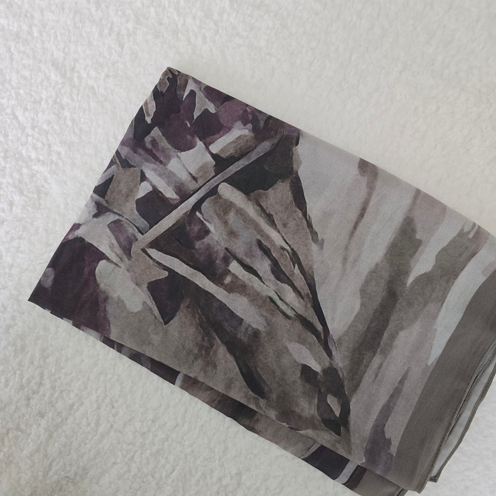 1pc Women's Printed Chiffon Hijab , Lightweight Soft Scarf, Elegant Muslim Headwrap, Breathable Modest Wear for All Seasons