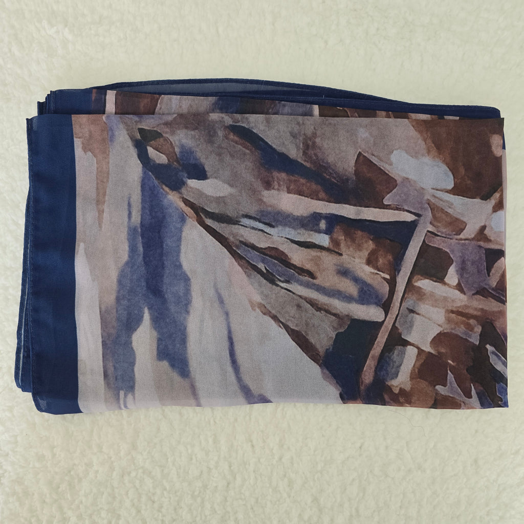 1pc Women's Printed Chiffon Hijab , Lightweight Soft Scarf, Elegant Muslim Headwrap, Breathable Modest Wear for All Seasons