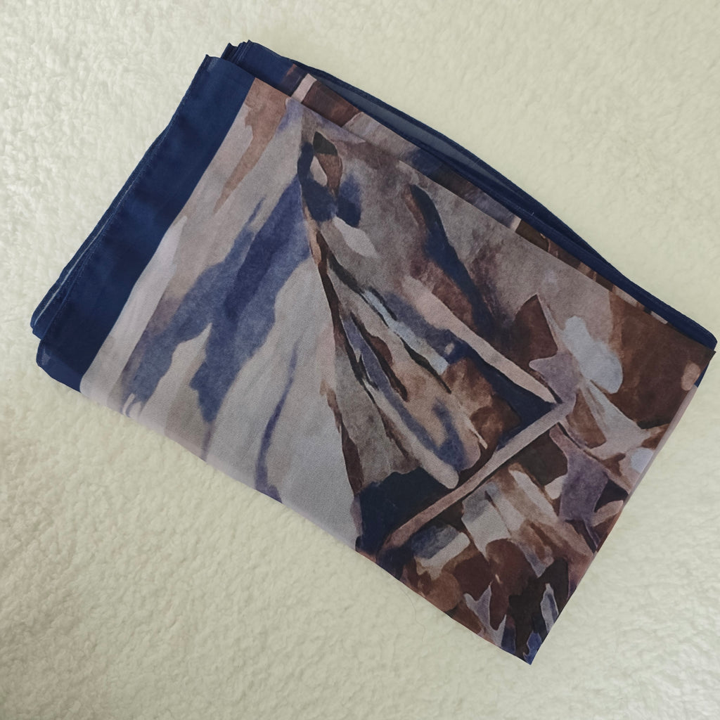 1pc Women's Printed Chiffon Hijab , Lightweight Soft Scarf, Elegant Muslim Headwrap, Breathable Modest Wear for All Seasons