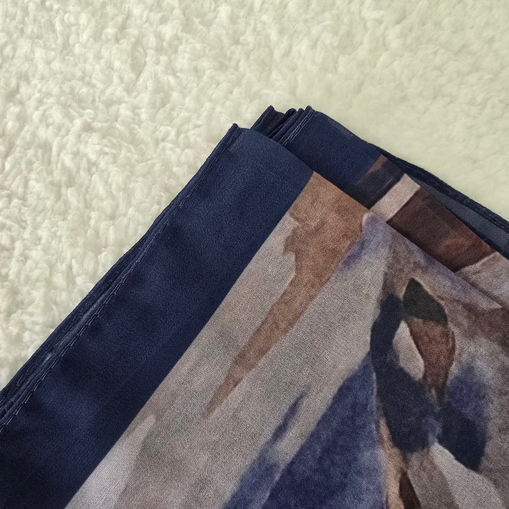 1pc Women's Printed Chiffon Hijab , Lightweight Soft Scarf, Elegant Muslim Headwrap, Breathable Modest Wear for All Seasons