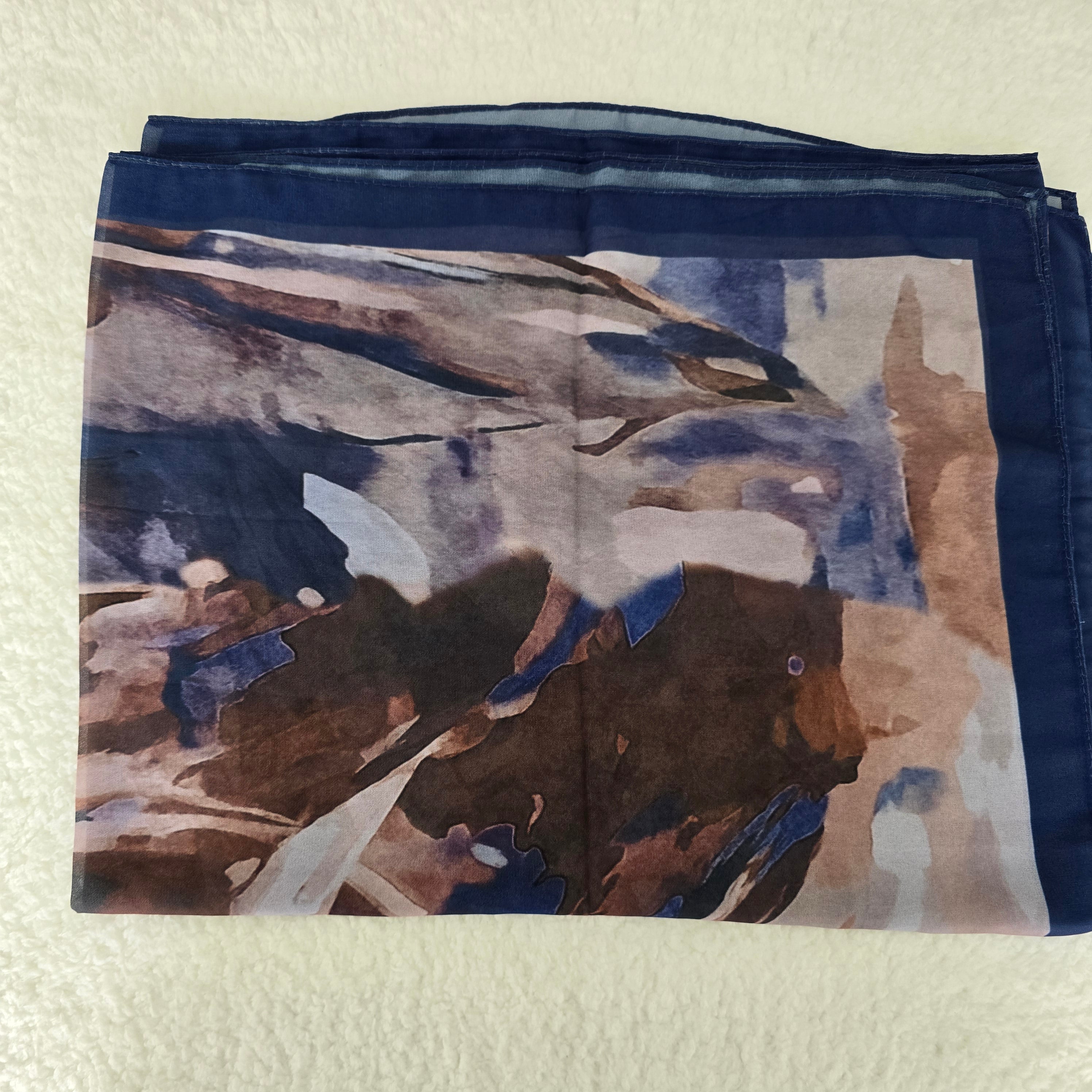 1pc Women's Printed Chiffon Hijab , Lightweight Soft Scarf, Elegant Muslim Headwrap, Breathable Modest Wear for All Seasons