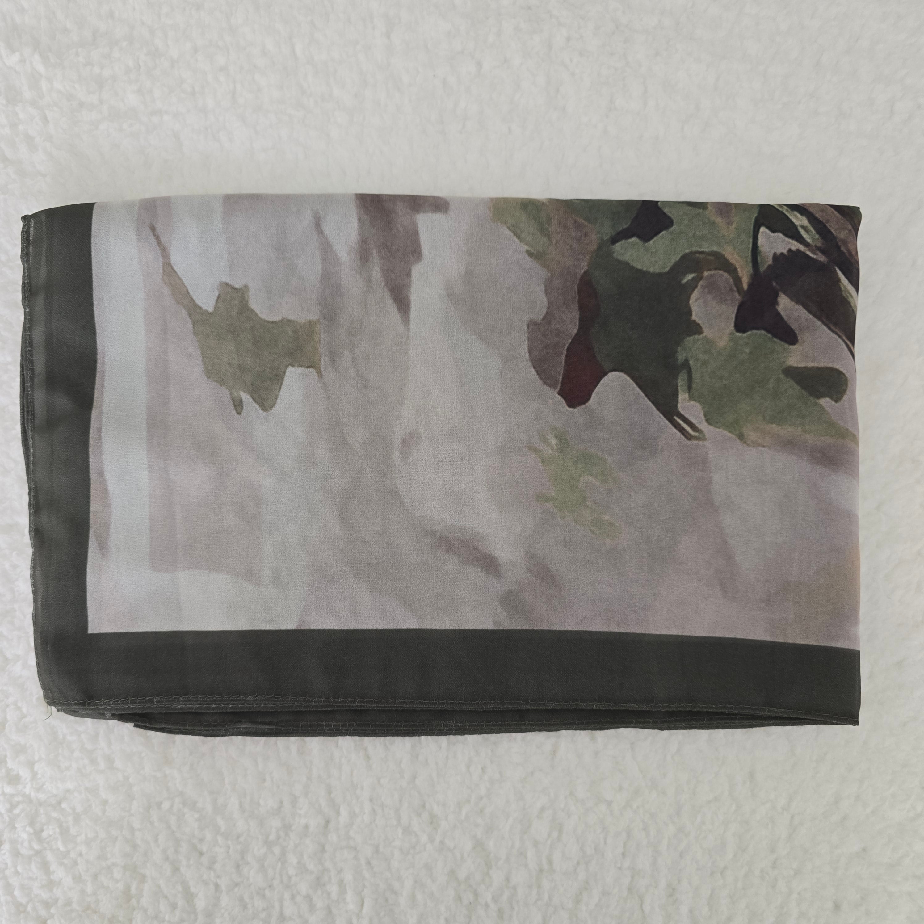 1pc Women's Printed Chiffon Hijab , Lightweight Soft Scarf, Elegant Muslim Headwrap, Breathable Modest Wear for All Seasons