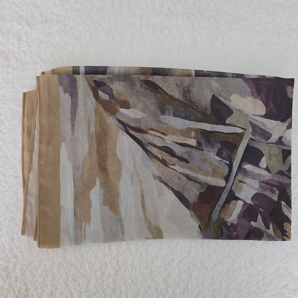 1pc Women's Printed Chiffon Hijab , Lightweight Soft Scarf, Elegant Muslim Headwrap, Breathable Modest Wear for All Seasons