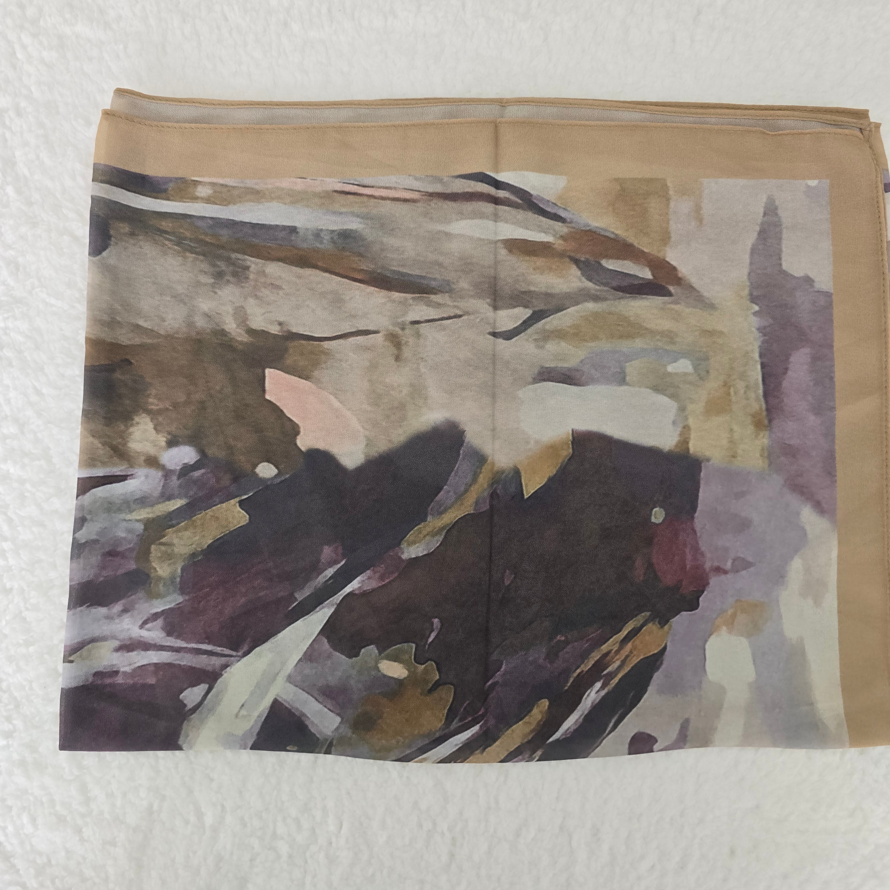 1pc Women's Printed Chiffon Hijab , Lightweight Soft Scarf, Elegant Muslim Headwrap, Breathable Modest Wear for All Seasons