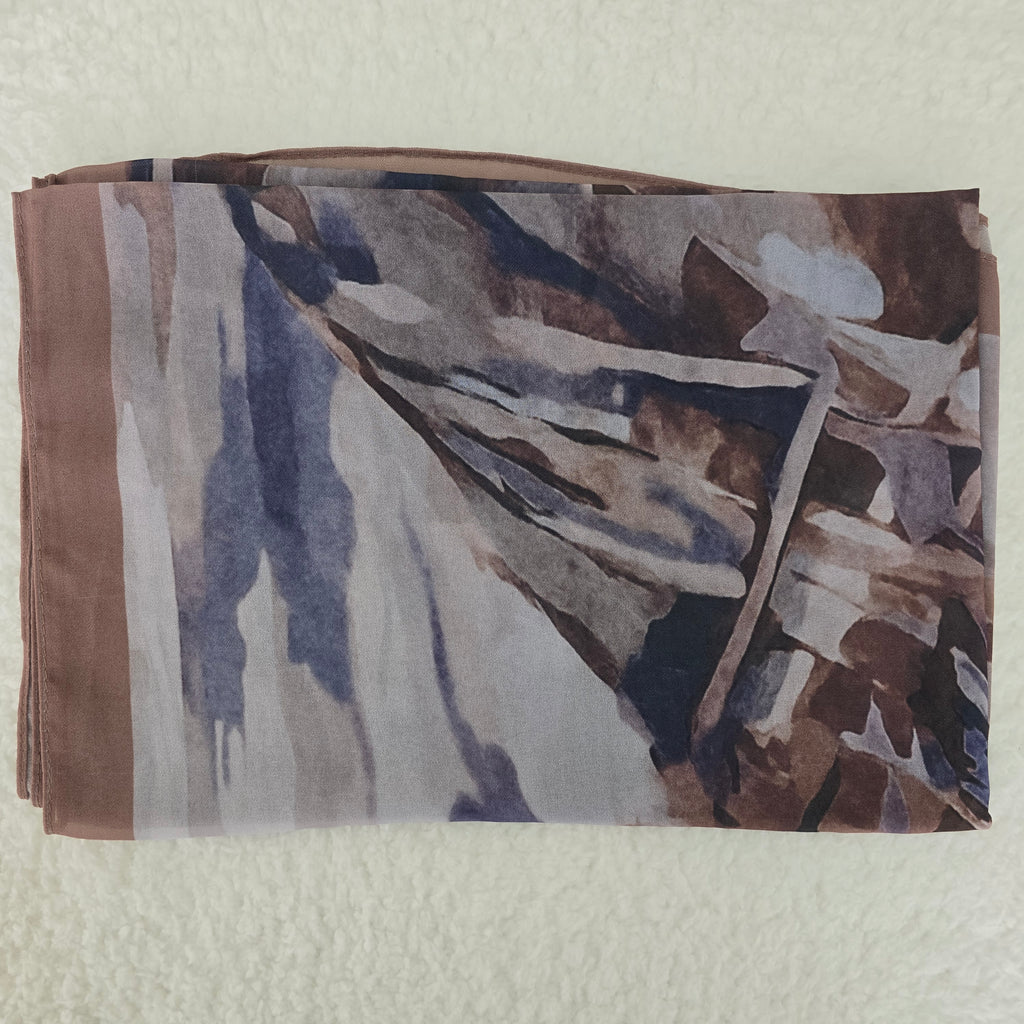 1pc Women's Printed Chiffon Hijab , Lightweight Soft Scarf, Elegant Muslim Headwrap, Breathable Modest Wear for All Seasons