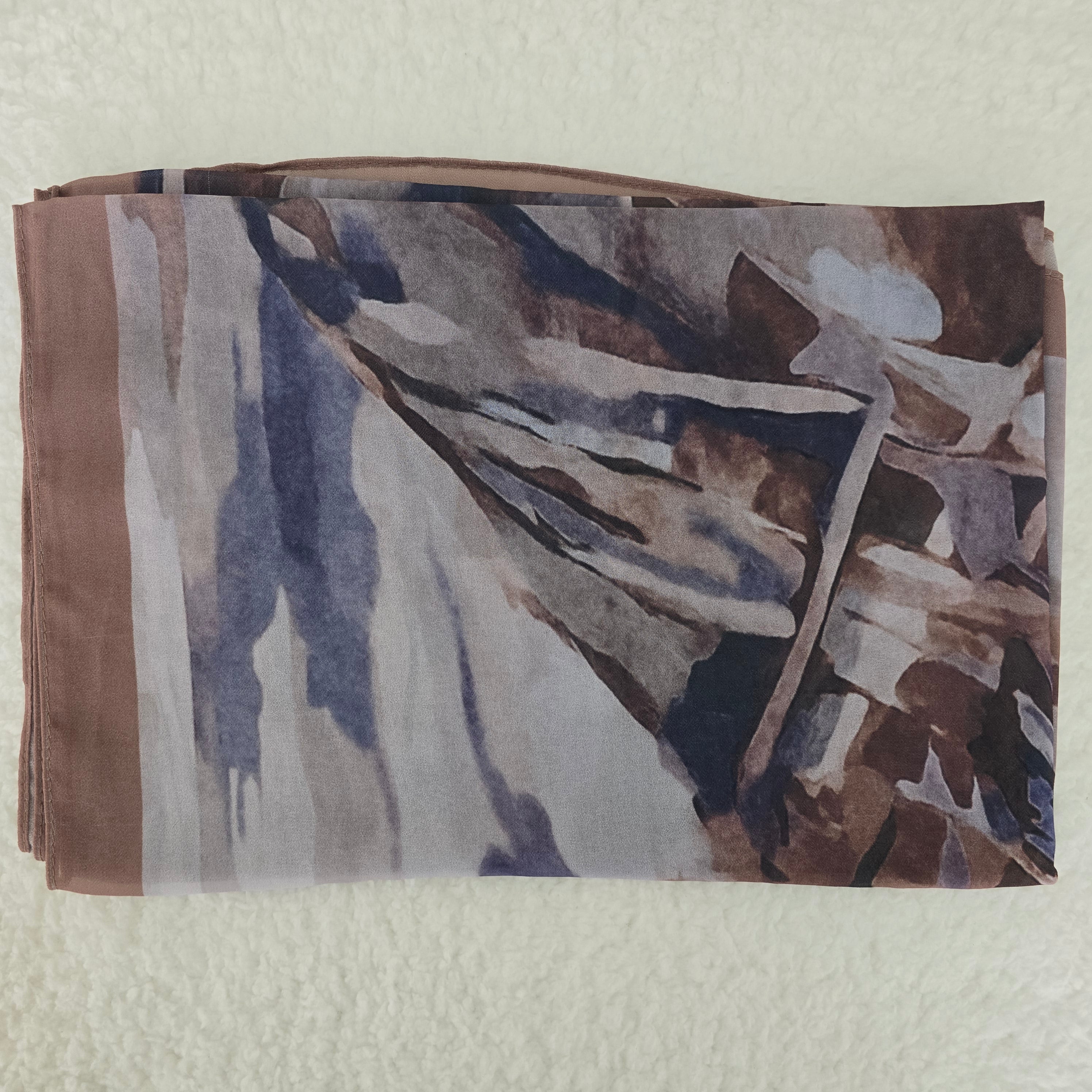 1pc Women's Printed Chiffon Hijab , Lightweight Soft Scarf, Elegant Muslim Headwrap, Breathable Modest Wear for All Seasons