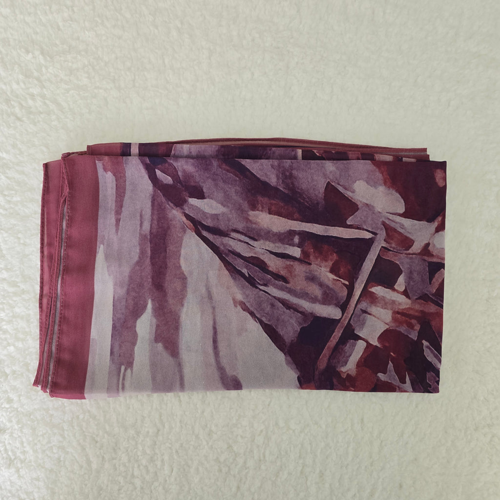 1pc Women's Printed Chiffon Hijab , Lightweight Soft Scarf, Elegant Muslim Headwrap, Breathable Modest Wear for All Seasons