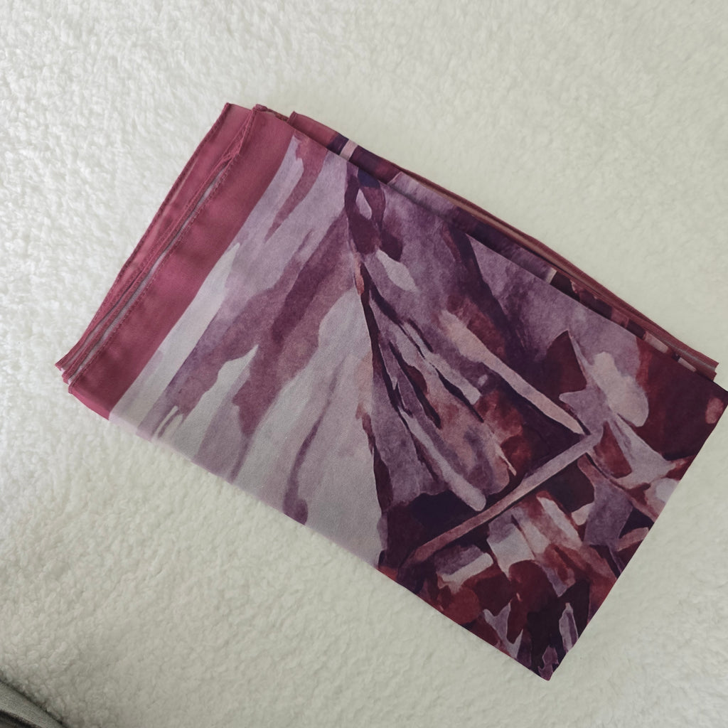 1pc Women's Printed Chiffon Hijab , Lightweight Soft Scarf, Elegant Muslim Headwrap, Breathable Modest Wear for All Seasons