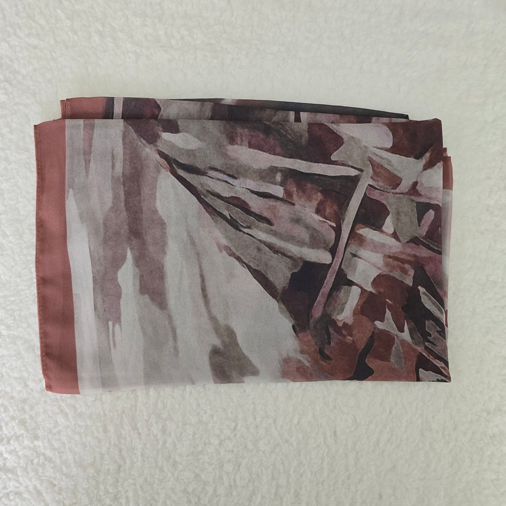 1pc Women's Printed Chiffon Hijab , Lightweight Soft Scarf, Elegant Muslim Headwrap, Breathable Modest Wear for All Seasons