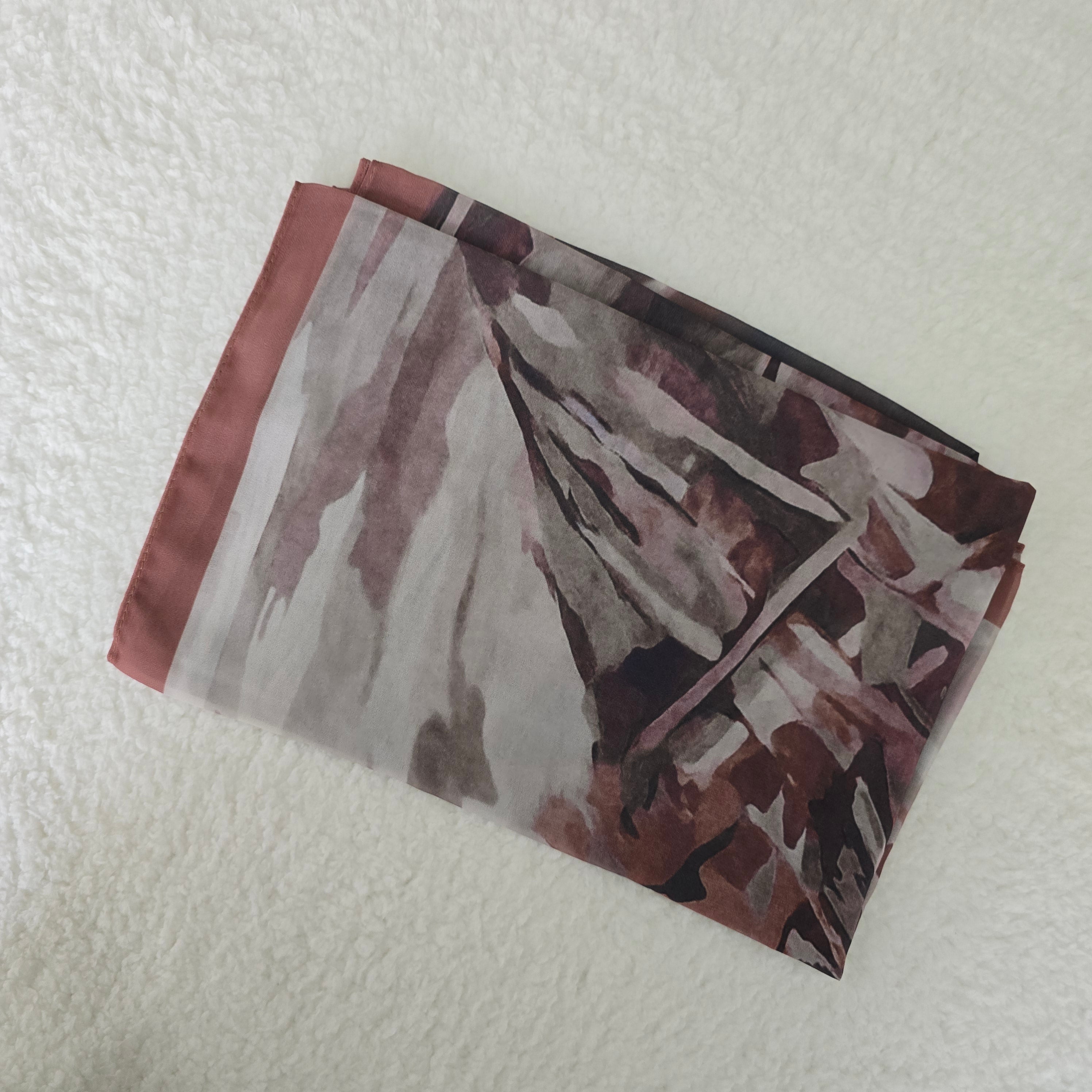 1pc Women's Printed Chiffon Hijab , Lightweight Soft Scarf, Elegant Muslim Headwrap, Breathable Modest Wear for All Seasons