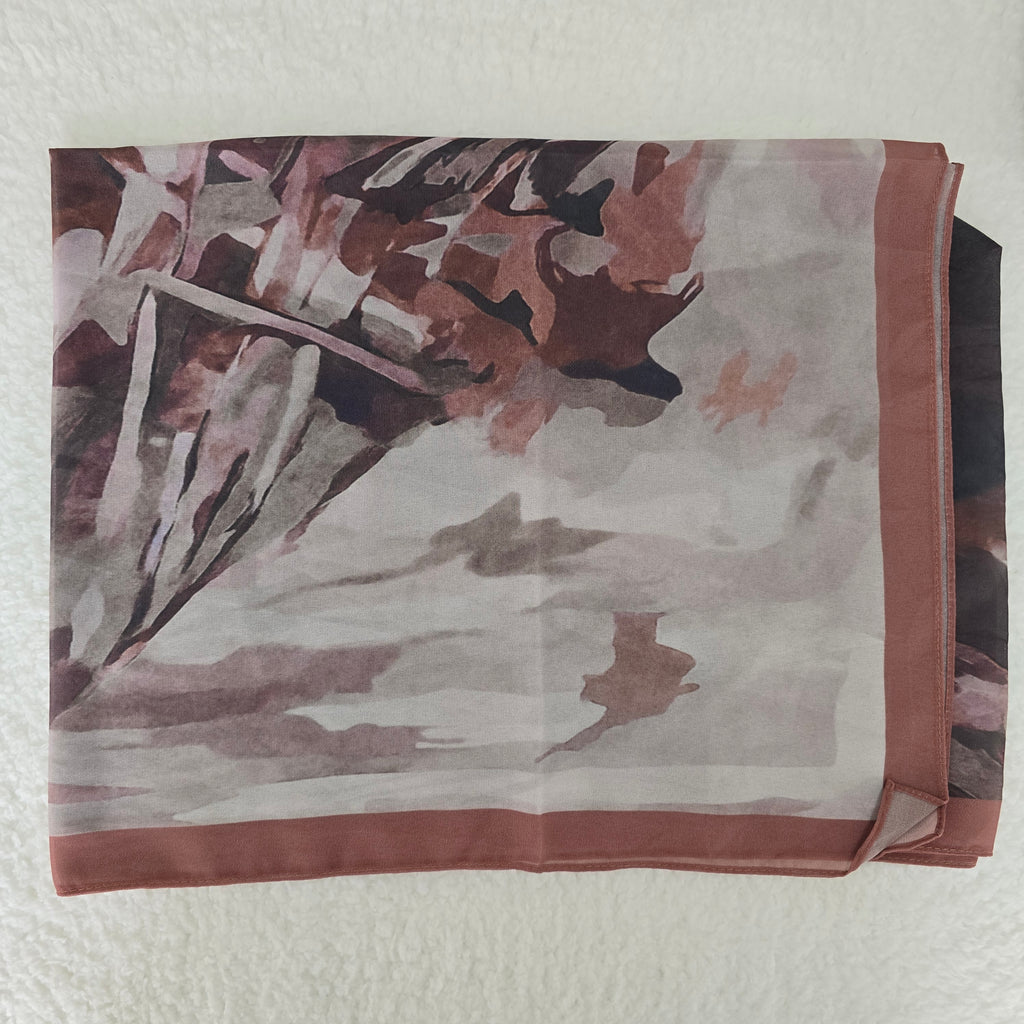 1pc Women's Printed Chiffon Hijab , Lightweight Soft Scarf, Elegant Muslim Headwrap, Breathable Modest Wear for All Seasons