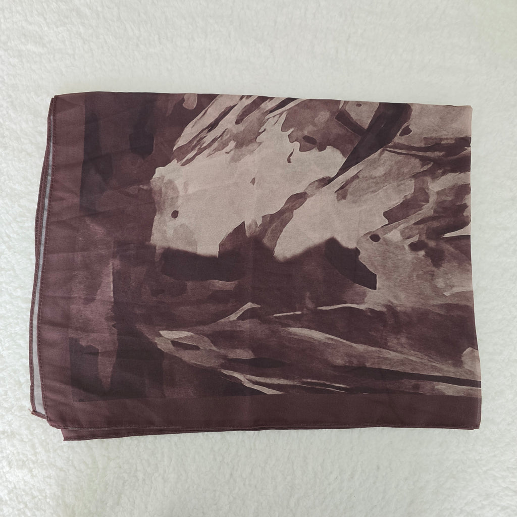 1pc Women's Printed Chiffon Hijab , Lightweight Soft Scarf, Elegant Muslim Headwrap, Breathable Modest Wear for All Seasons