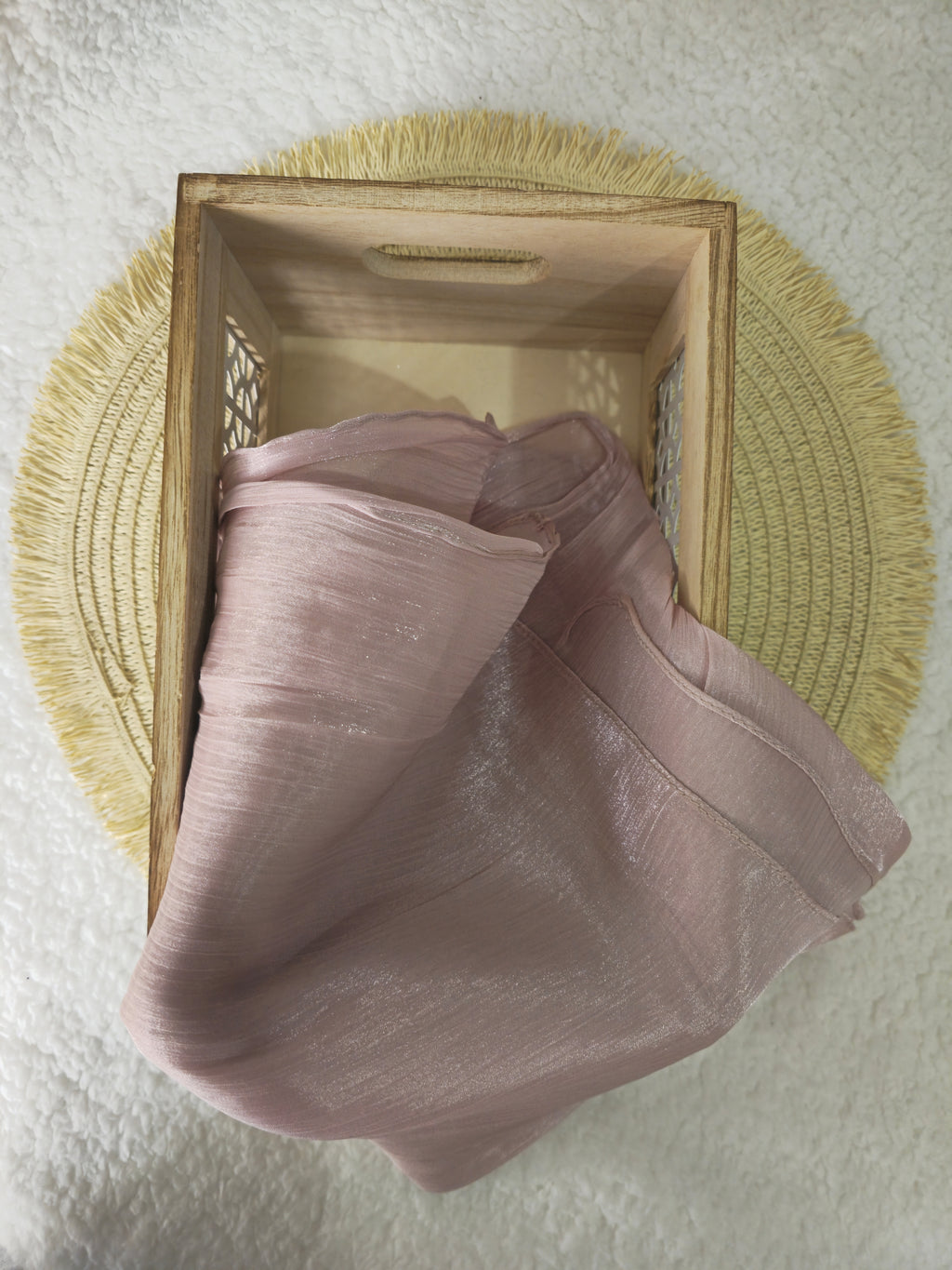 1pc Premium Blush Pink Shimmer Satin Hijab – Smooth, Shiny, Elegant Headscarf for Women | Elanee Modest