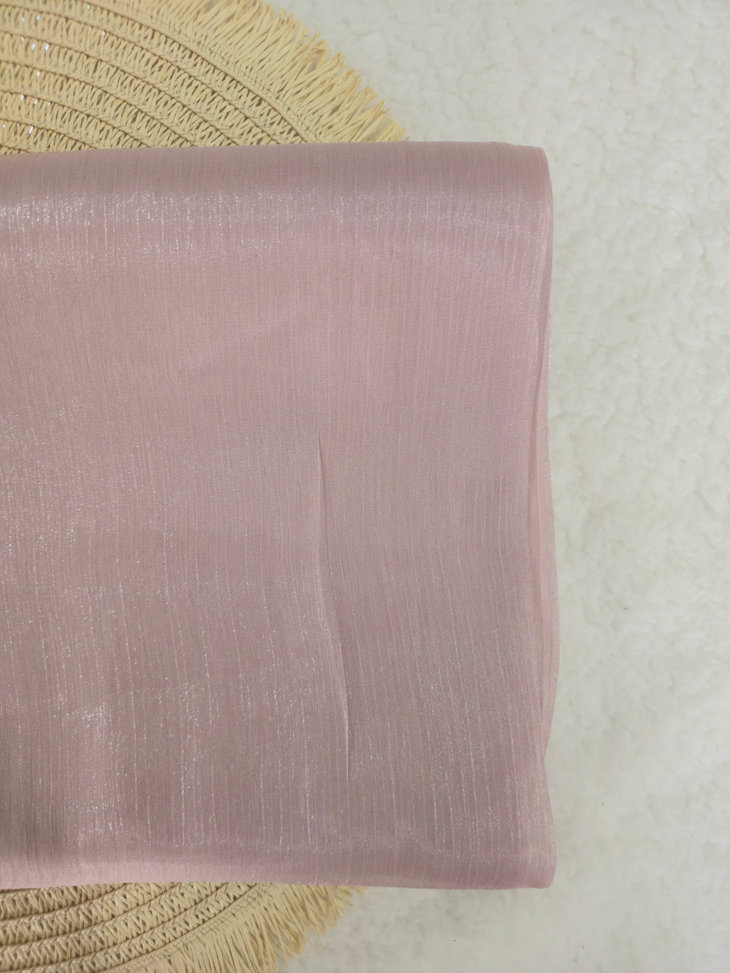 1pc Premium Blush Pink Shimmer Satin Hijab – Smooth, Shiny, Elegant Headscarf for Women | Elanee Modest