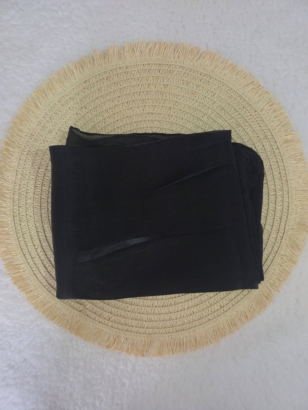 1pc Premium Black Shimmer Satin Hijab – Smooth, Shiny, Elegant Headscarf for Women | Elanee Modest