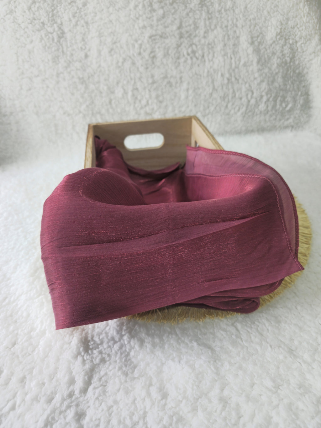 1pc Premium Maroon Shimmer Satin Hijab – Smooth, Shiny, Elegant Headscarf for Women | Elanee Modest