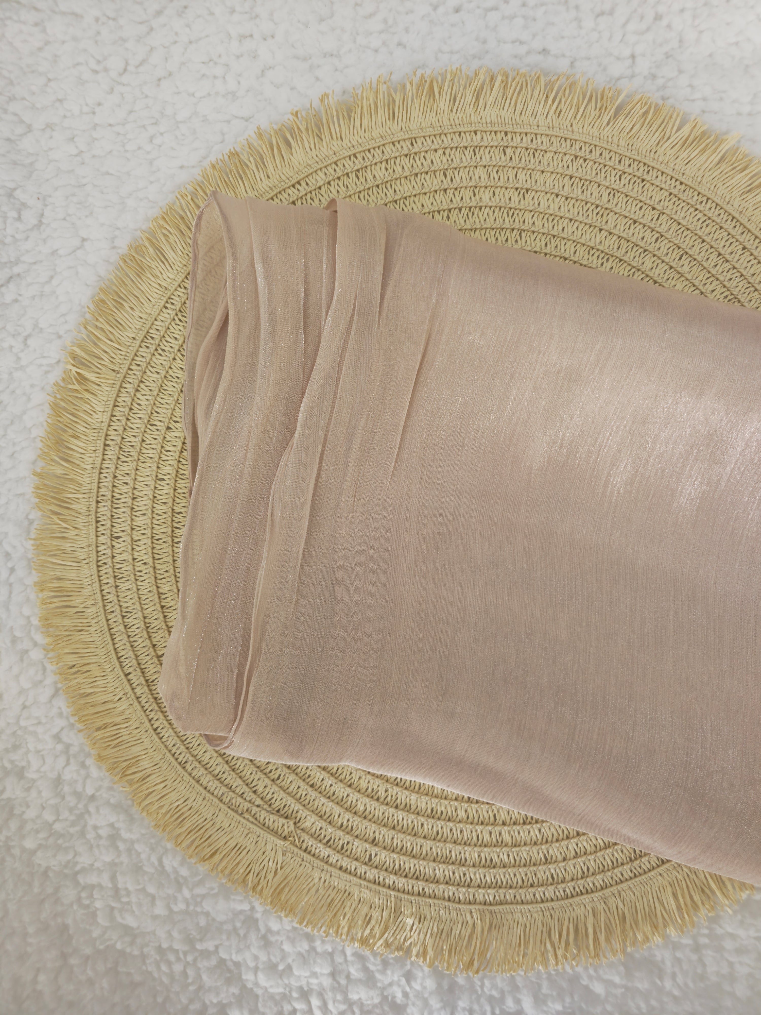 1pc Premium Rose Gold Shimmer Satin Hijab – Smooth, Shiny, Elegant Headscarf for Women | Elanee Modest