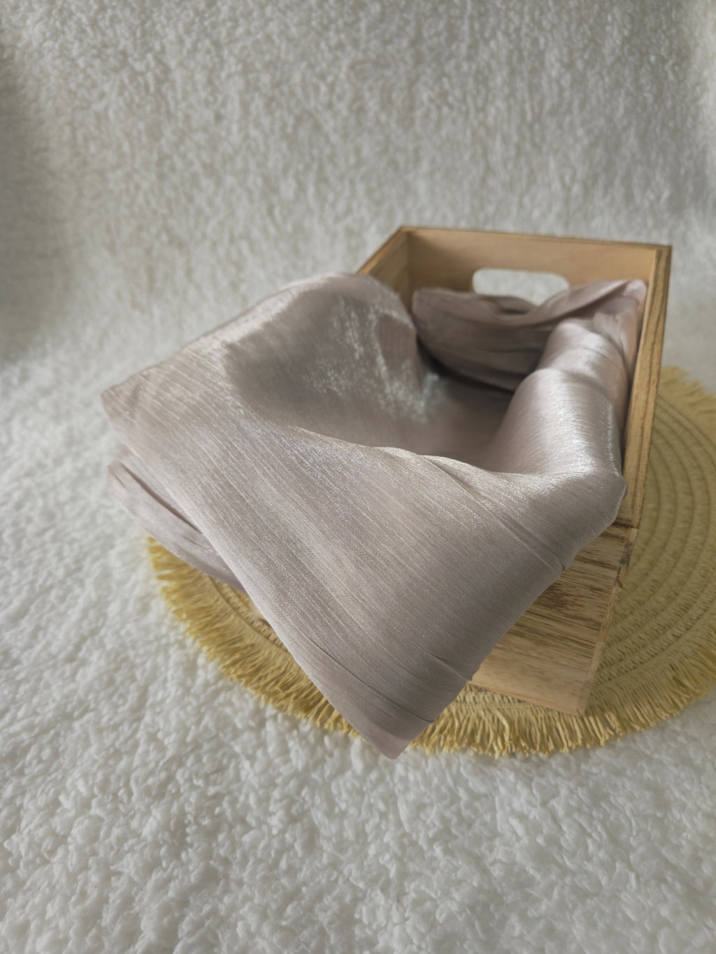 1pc Premium Smoky Beige Shimmer Satin Hijab – Smooth, Shiny, Elegant Headscarf for Women | Elanee Modest