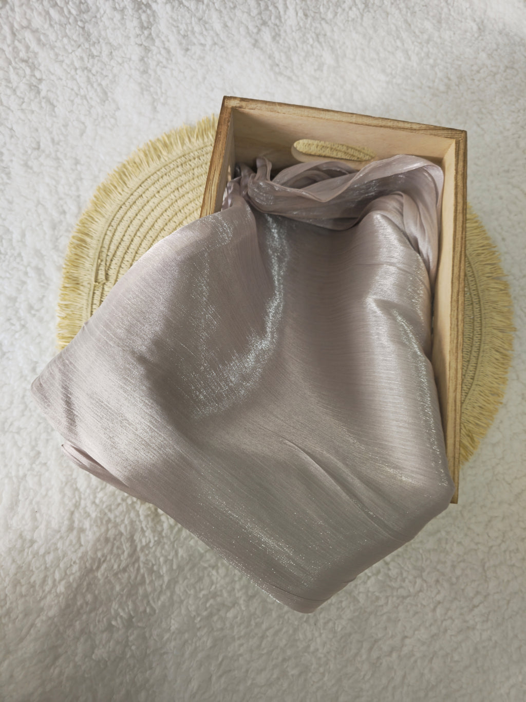 1pc Premium Smoky Beige Shimmer Satin Hijab – Smooth, Shiny, Elegant Headscarf for Women | Elanee Modest