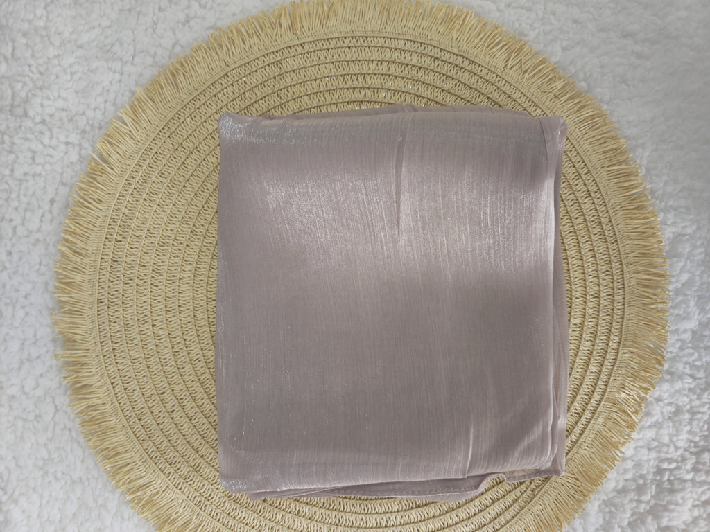 1pc Premium Smoky Beige Shimmer Satin Hijab – Smooth, Shiny, Elegant Headscarf for Women | Elanee Modest