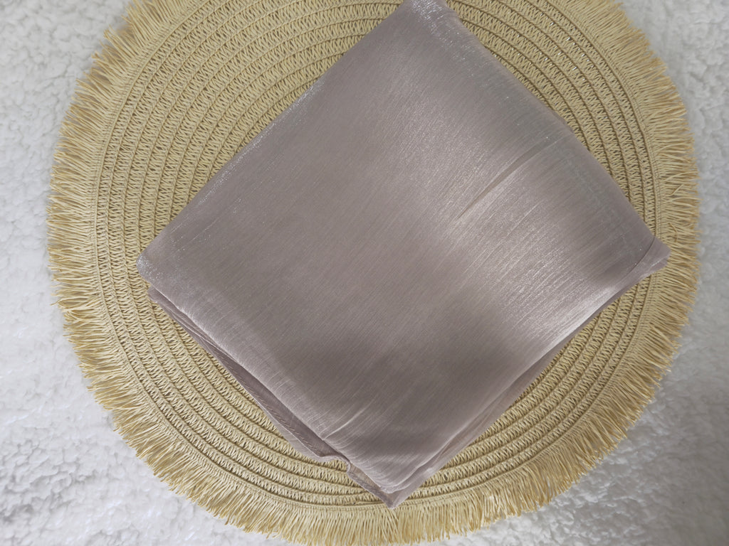 1pc Premium Smoky Beige Shimmer Satin Hijab – Smooth, Shiny, Elegant Headscarf for Women | Elanee Modest