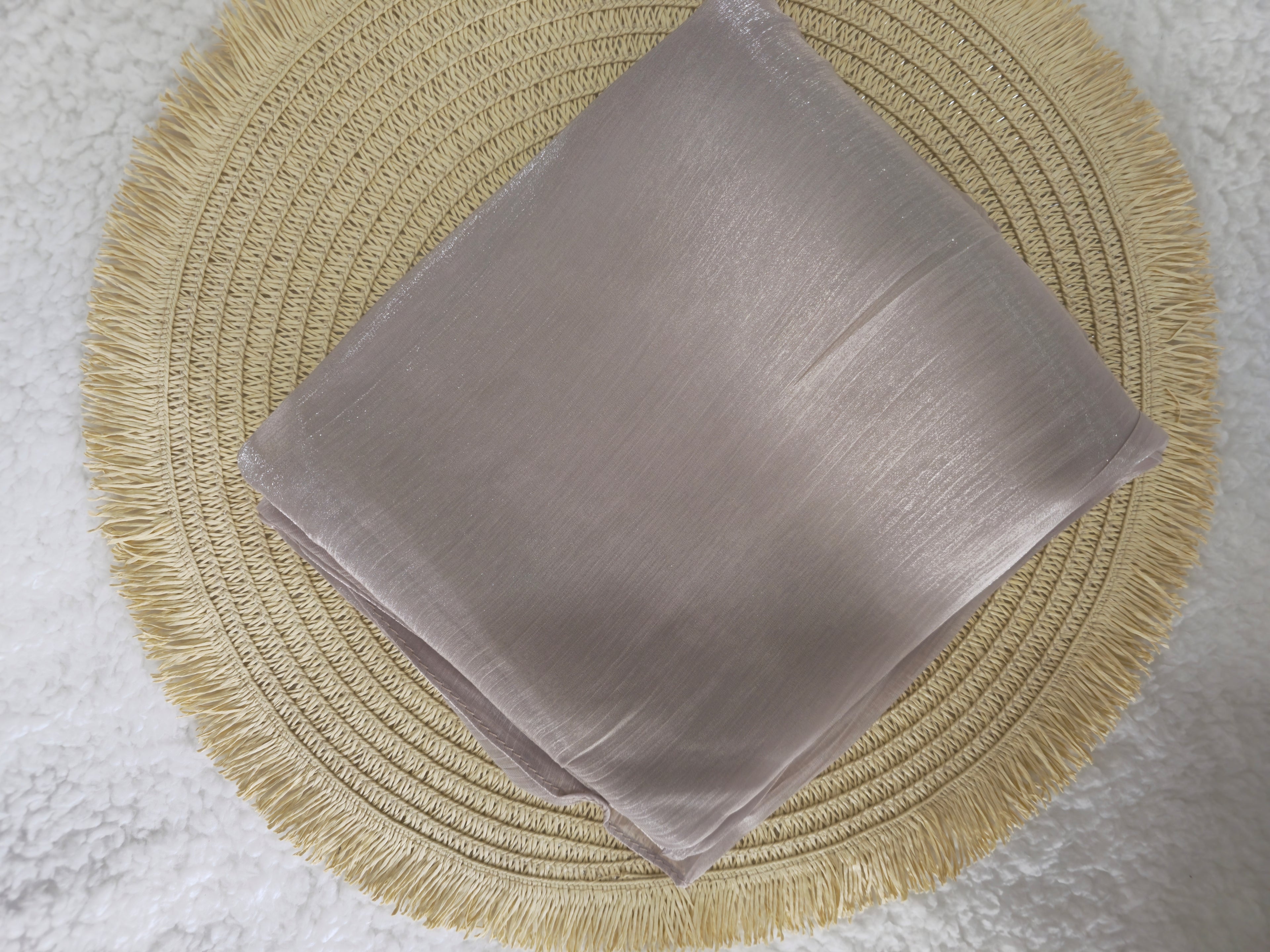 1pc Premium Smoky Beige Shimmer Satin Hijab – Smooth, Shiny, Elegant Headscarf for Women | Elanee Modest