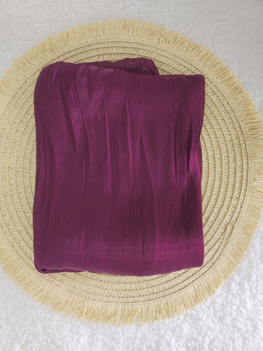 1pc Premium Magenta Shimmer Satin Hijab – Smooth, Shiny, Elegant Headscarf for Women | Elanee Modest