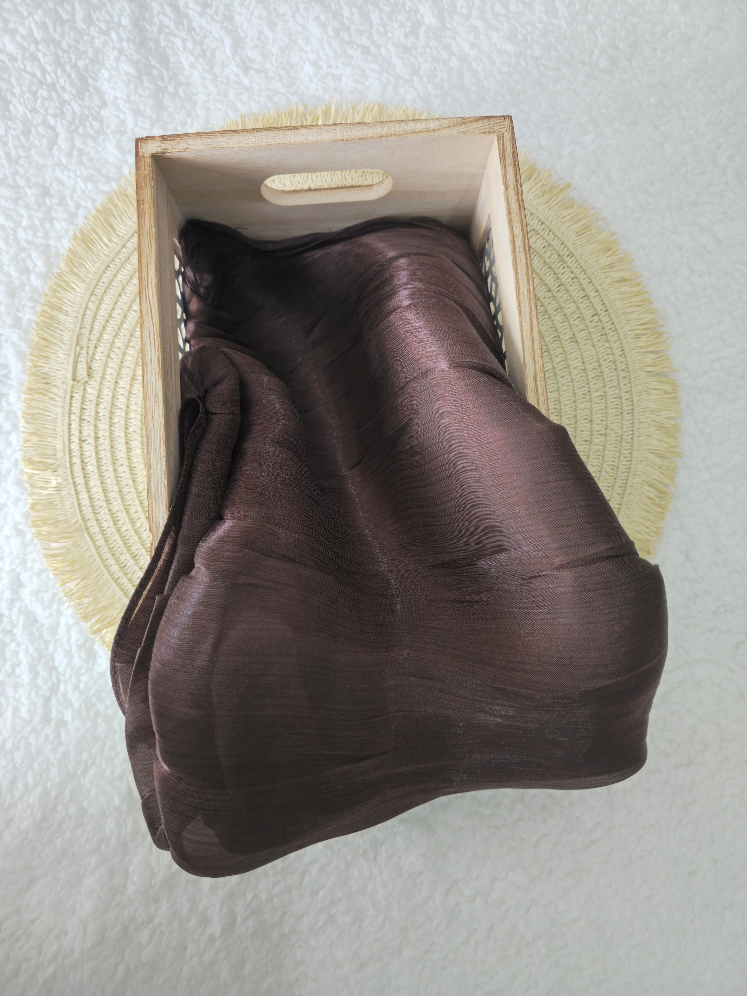 1pc Premium Mocha Shimmer Satin Hijab – Smooth, Shiny, Elegant Headscarf for Women | Elanee Modest