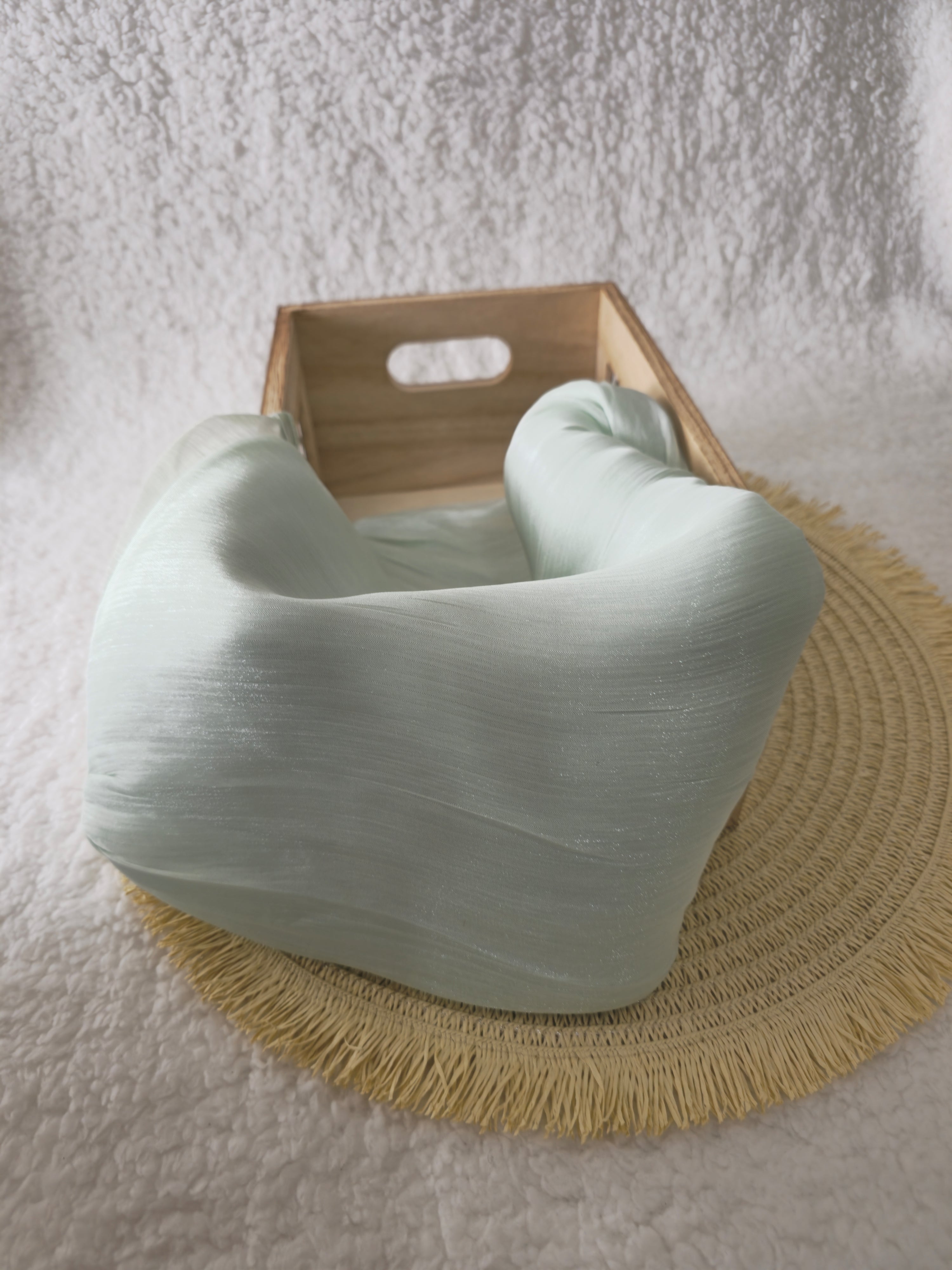 1pc Premium Sage Green Shimmer Satin Hijab – Smooth, Shiny, Elegant Headscarf for Women | Elanee Modest