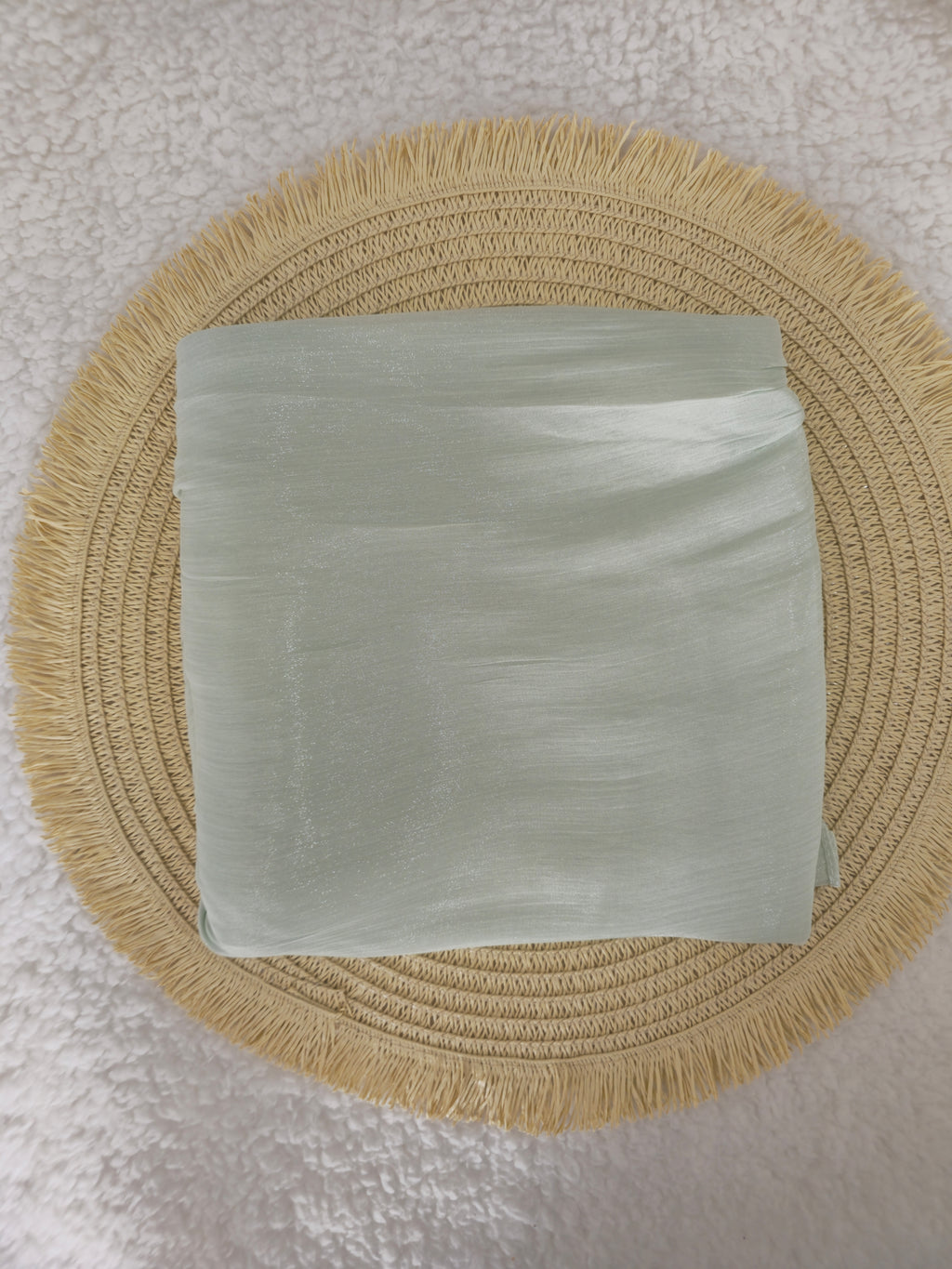 1pc Premium Sage Green Shimmer Satin Hijab – Smooth, Shiny, Elegant Headscarf for Women | Elanee Modest