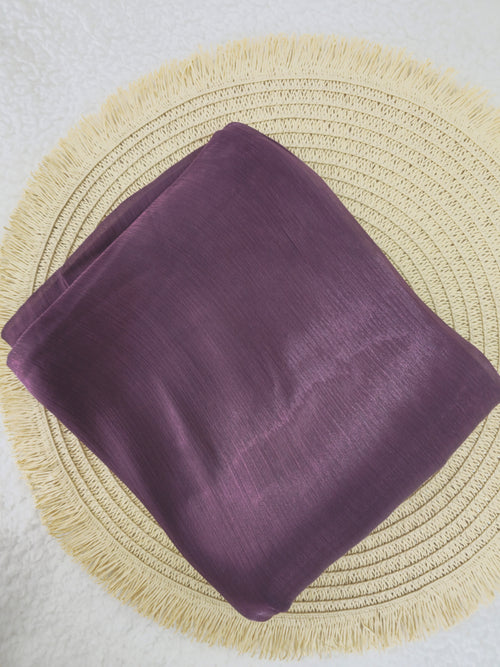 1pc Premium Deep Plum Shimmer Satin Hijab – Smooth, Shiny, Elegant Headscarf for Women | Elanee Modest