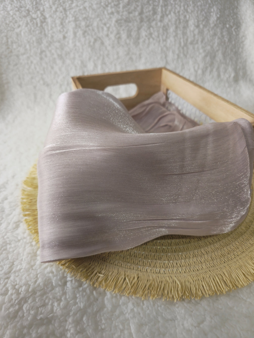 1pc Premium Taupe Shimmer Satin Hijab – Smooth, Shiny, Elegant Headscarf for Women | Elanee Modest