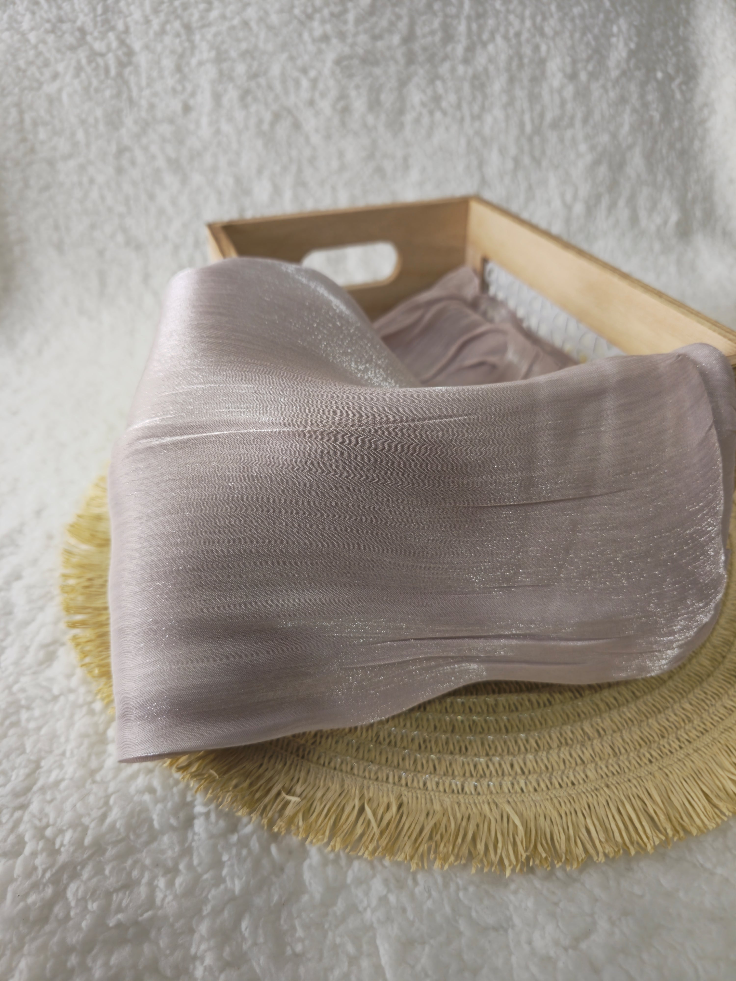 1pc Premium Taupe Shimmer Satin Hijab – Smooth, Shiny, Elegant Headscarf for Women | Elanee Modest