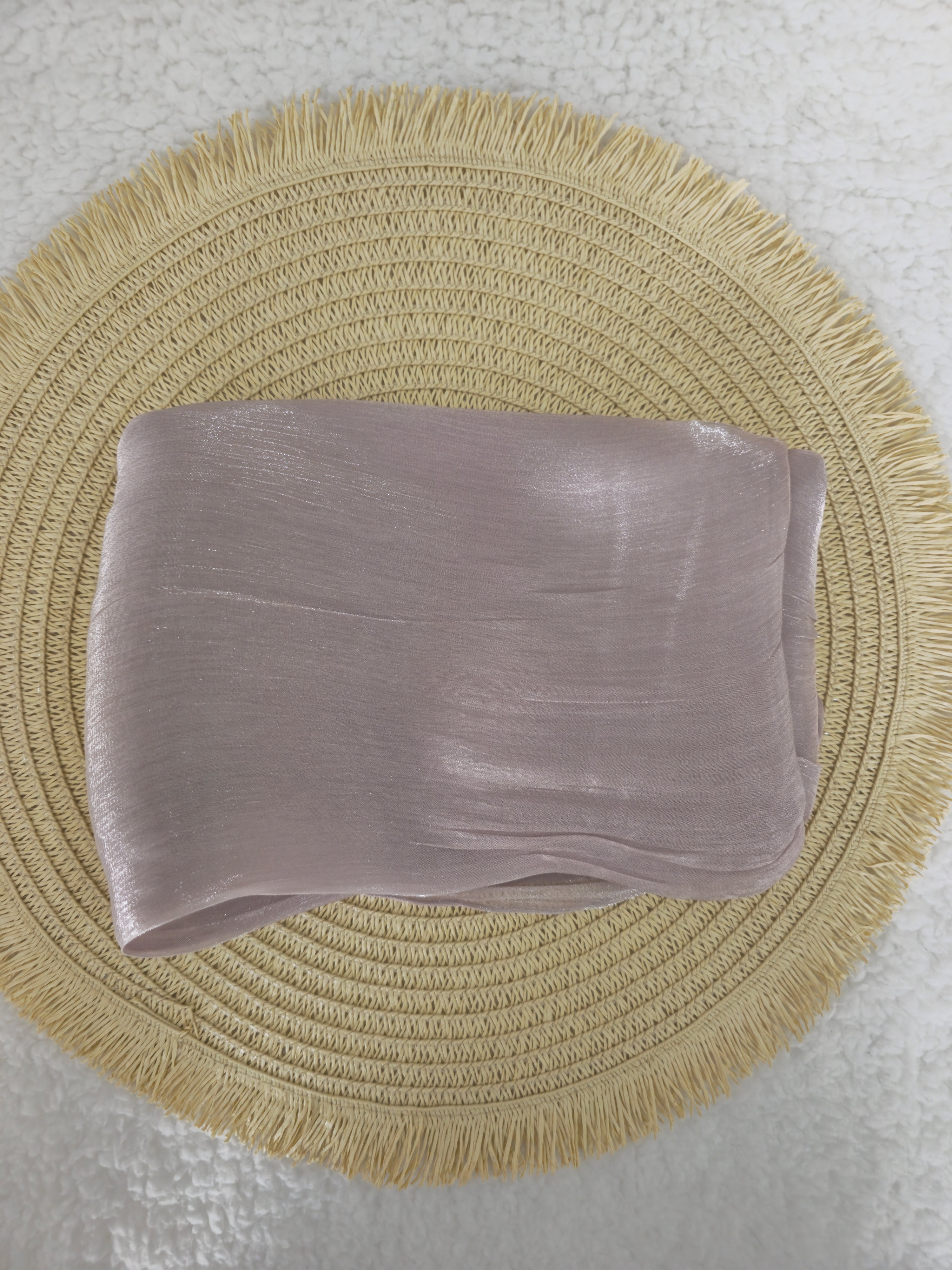 1pc Premium Taupe Shimmer Satin Hijab – Smooth, Shiny, Elegant Headscarf for Women | Elanee Modest