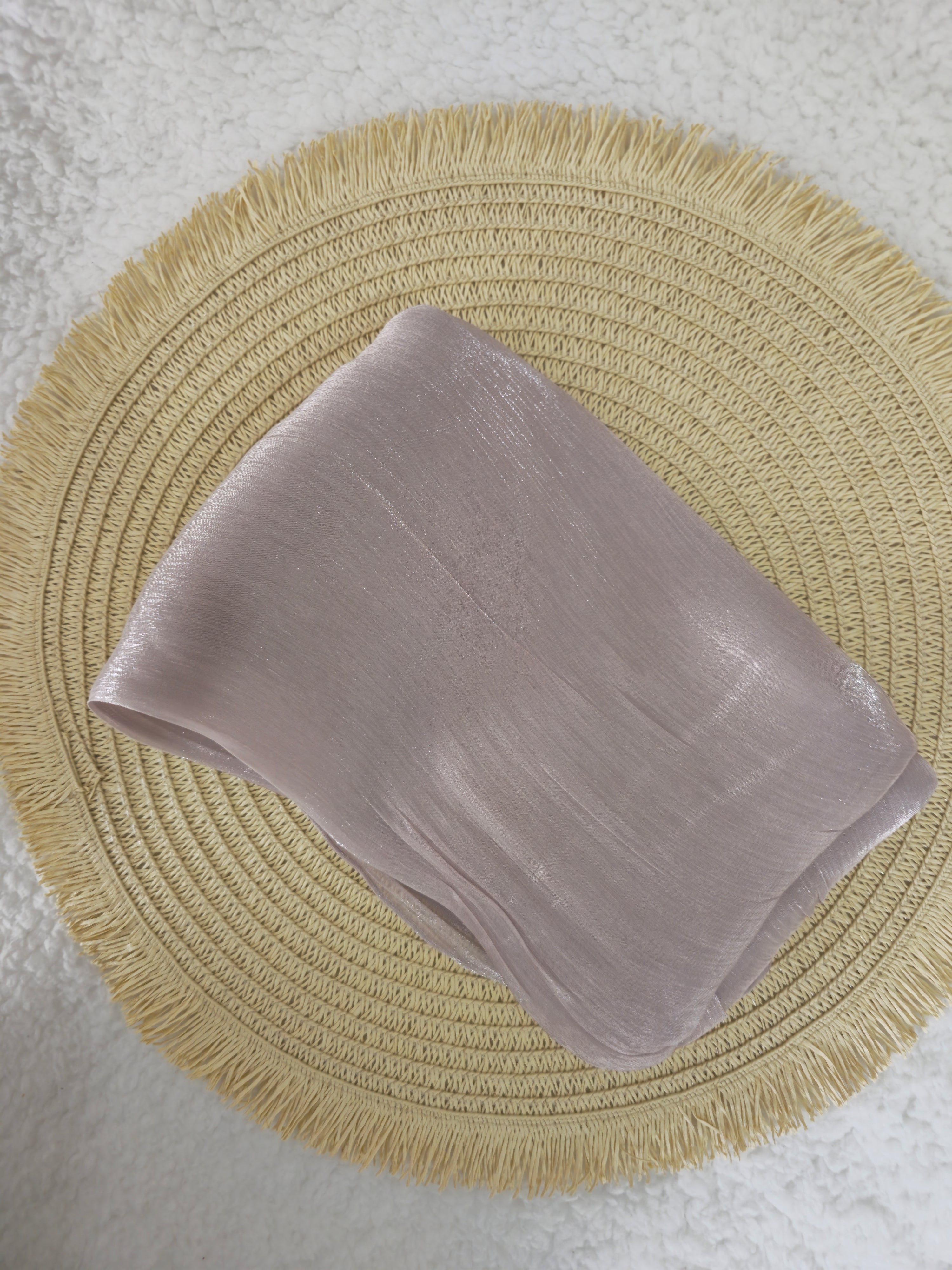 1pc Premium Taupe Shimmer Satin Hijab – Smooth, Shiny, Elegant Headscarf for Women | Elanee Modest