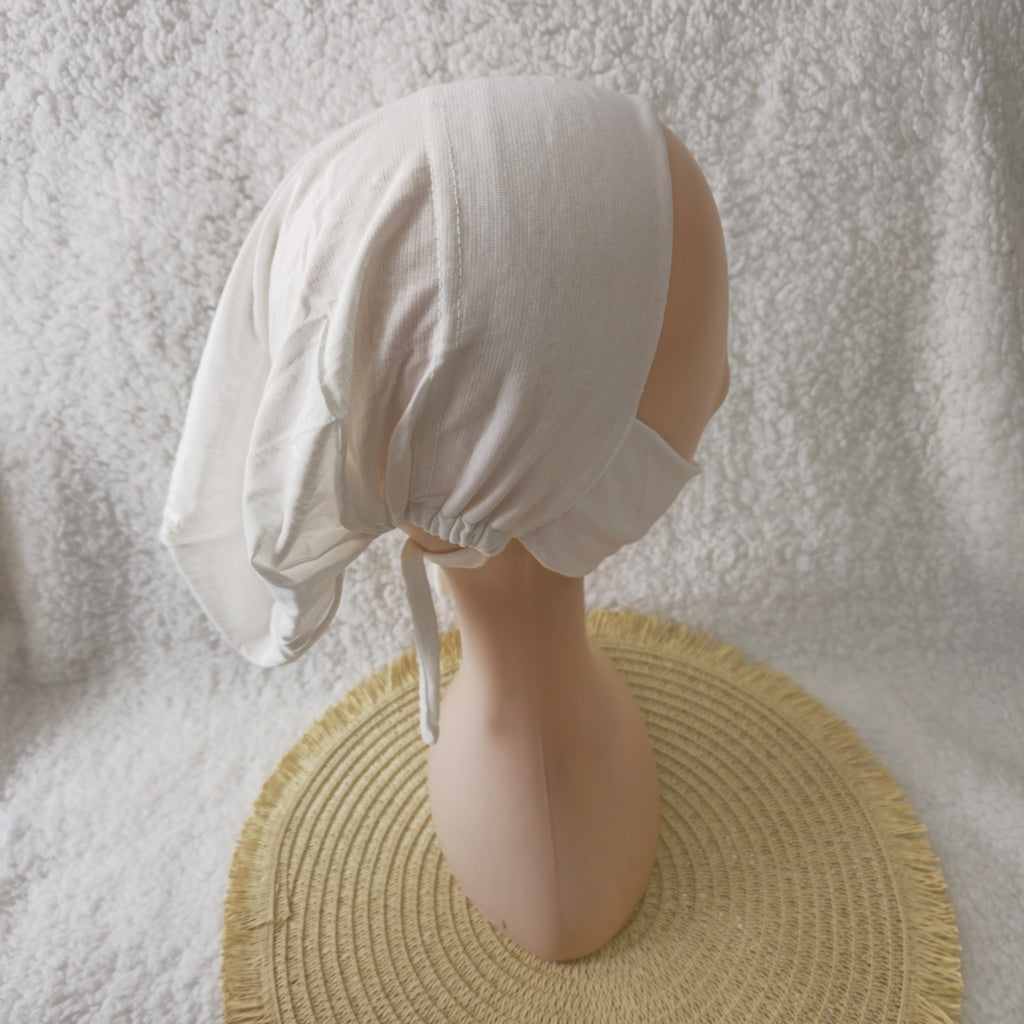 Dagu Single Colour Premium Hijab Cap with tie and chin cover – Soft, Stretchable Undercaps for Women | Elanee Modest