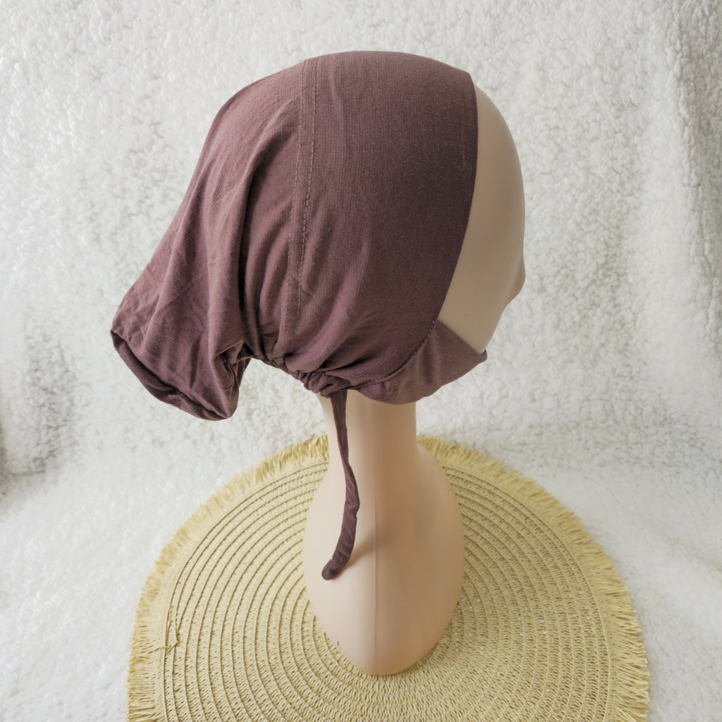 Dagu Single Colour Premium Hijab Cap with tie and chin cover – Soft, Stretchable Undercaps for Women | Elanee Modest