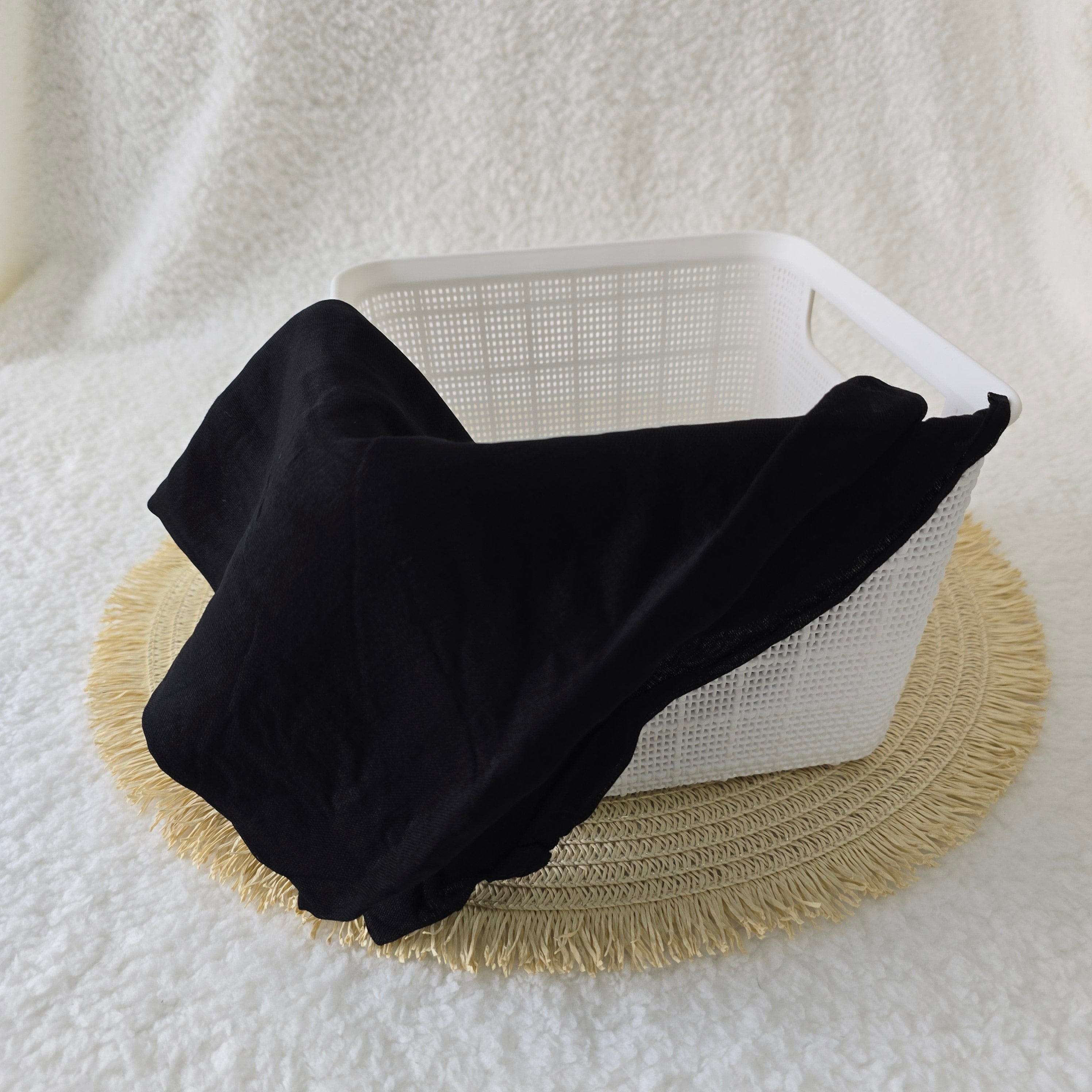 1pc Women's Bamboo Hijab Black, Solid Color Eco-Friendly Scarf, Breathable Bamboo  Hijab, Muslim Headwrap, Suitable for All Seasons